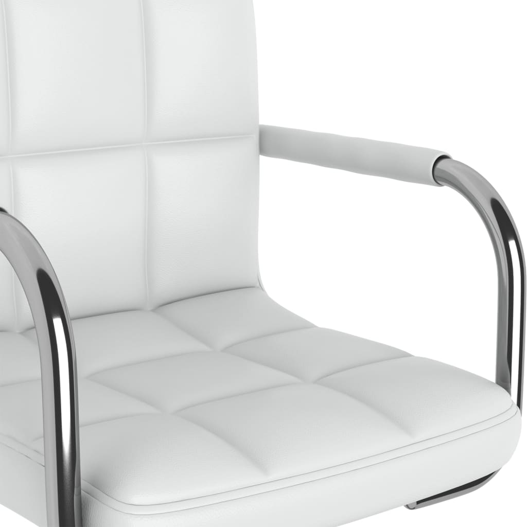 vidaXL Scaun de bar, alb, piele ecologică vidaXL Scaun de bar, alb, piele ecologică