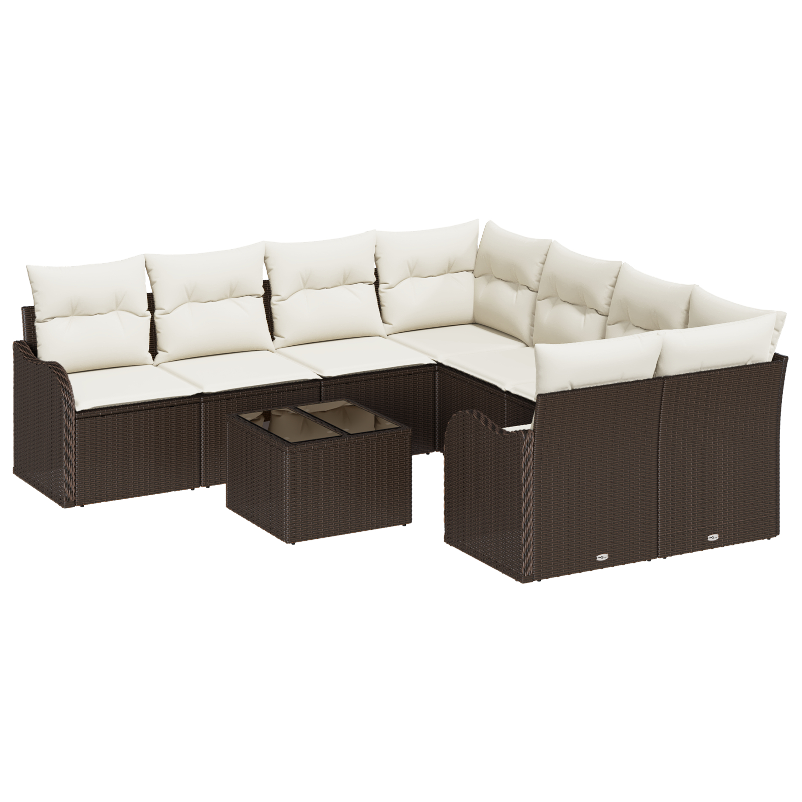 vidaXL Set de canapele pentru grădină 9 pcs Maro 55 x 55 x 37 cm vidaXL Set de canapele pentru grădină 9 pcs Maro 55 x 55 x 37 cm