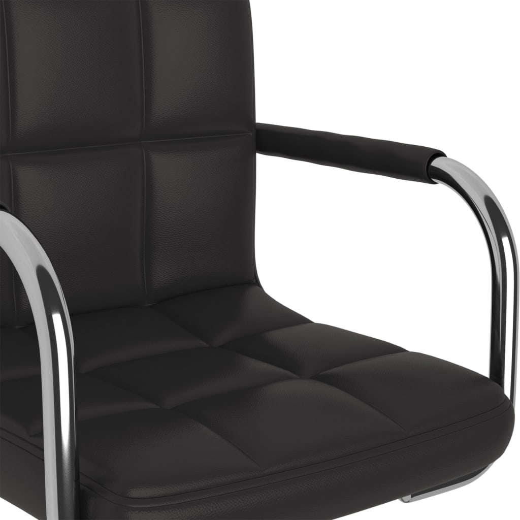 vidaXL Scaun de bar, negru, piele ecologică vidaXL Scaun de bar, negru, piele ecologică