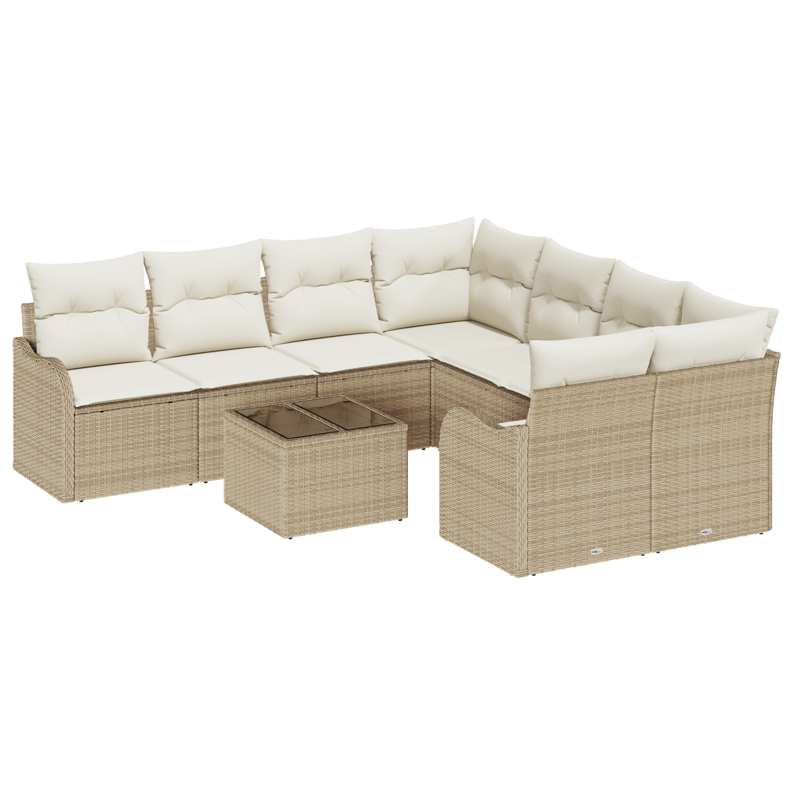 vidaXL Set de canapele pentru grădină 9 pcs Bej 55 x 55 x 37 cm
