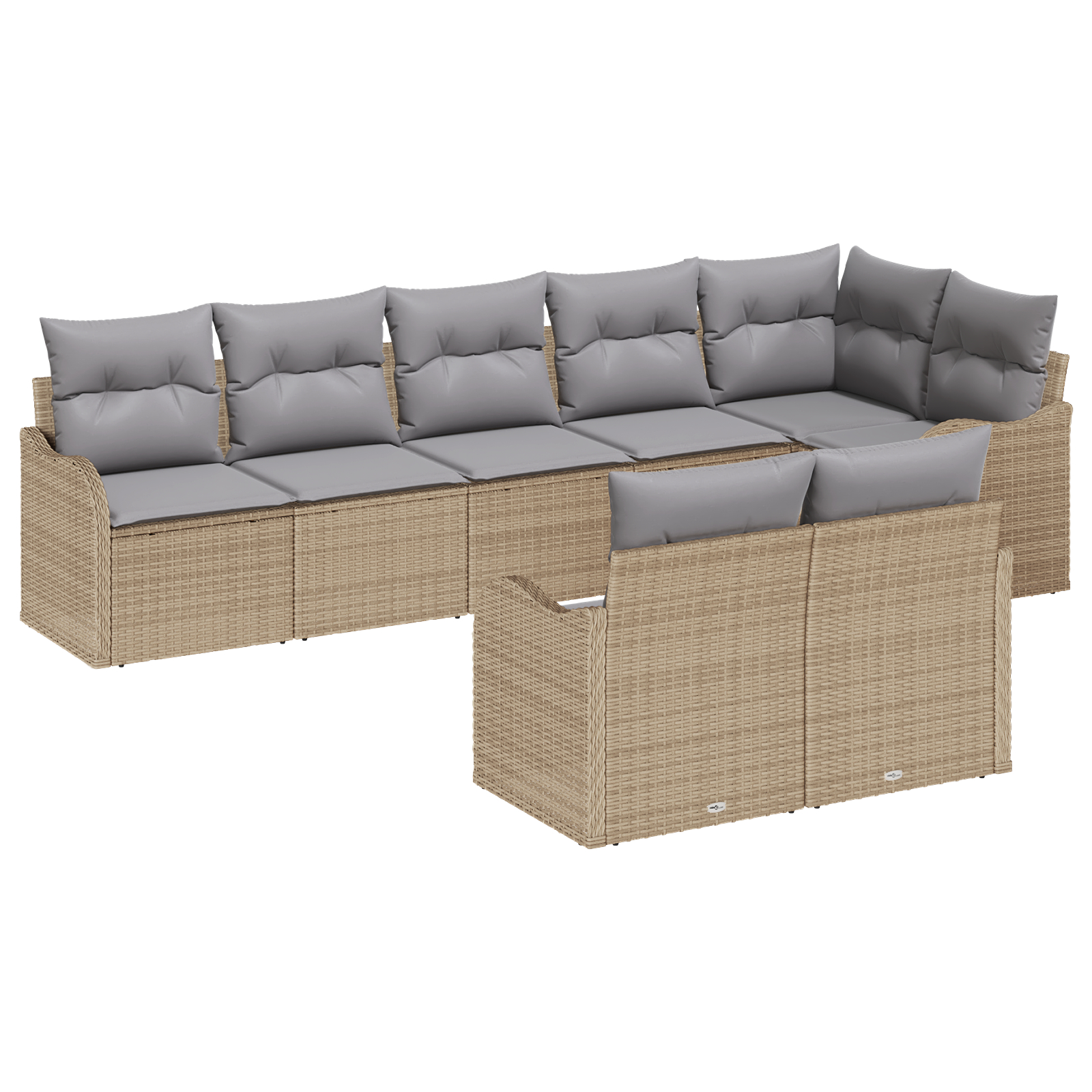 vidaXL Set de canapele pentru grădină cu pernă 8 pcs Bej Rattan poli vidaXL Set de canapele pentru grădină cu pernă 8 pcs Bej Rattan poli