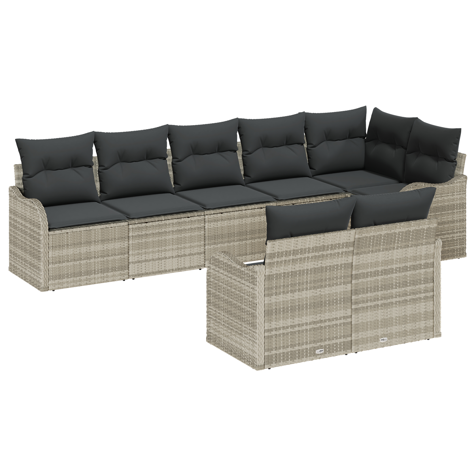 vidaXL Set de canapele pentru grădină 8 pcs Gri deschis Rattan poli