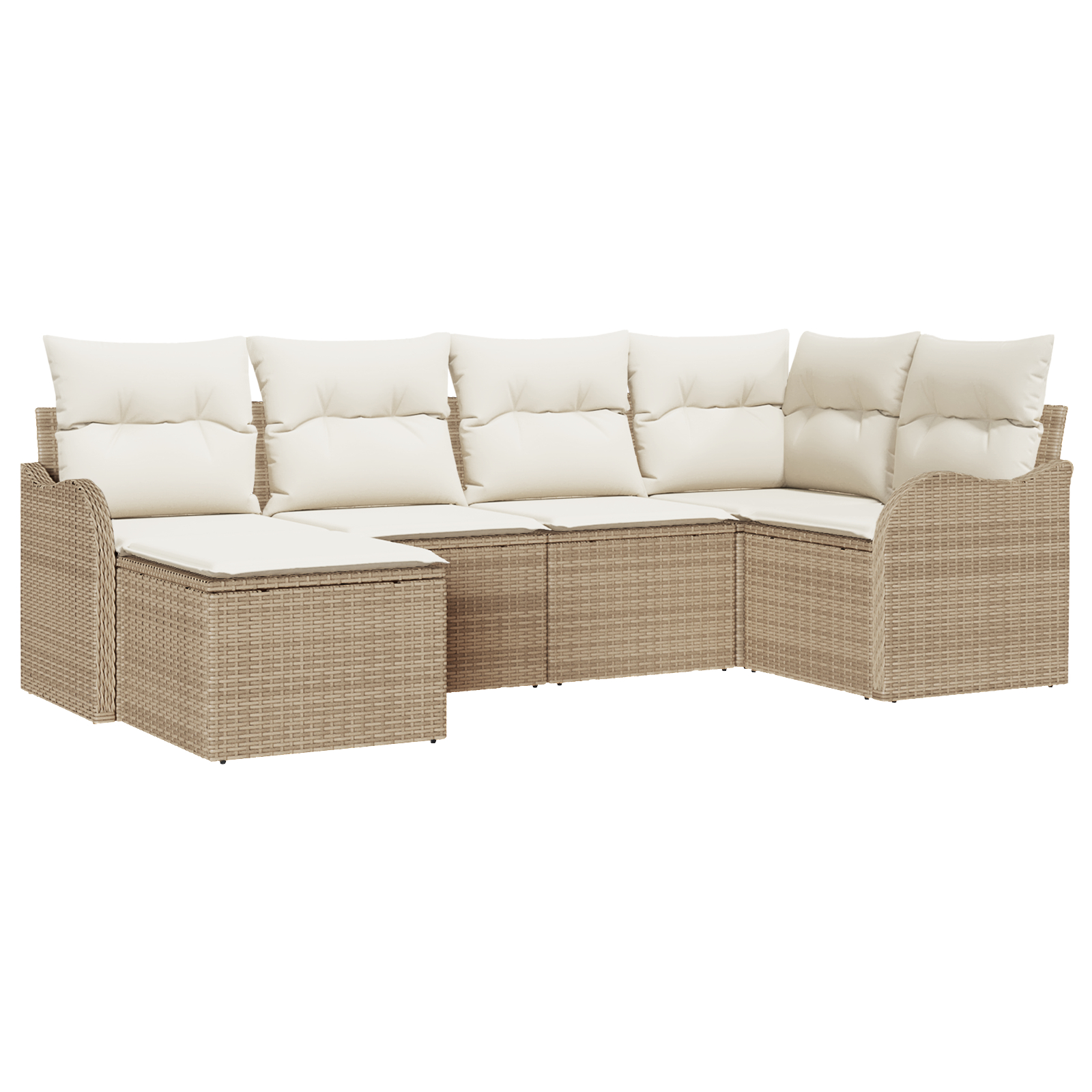 Set canapea de grădină vidaXL cu perne beige din ratan Set canapea de grădină vidaXL cu perne beige din ratan