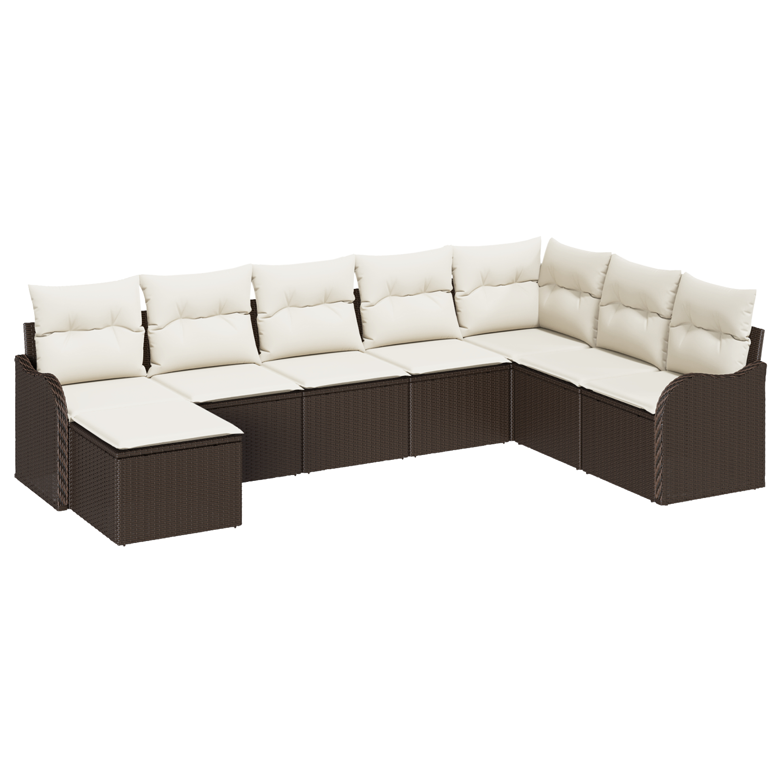 vidaXL Set de canapele pentru grădină cu pernă 8 pcs Maro Rattan poli vidaXL Set de canapele pentru grădină cu pernă 8 pcs Maro Rattan poli