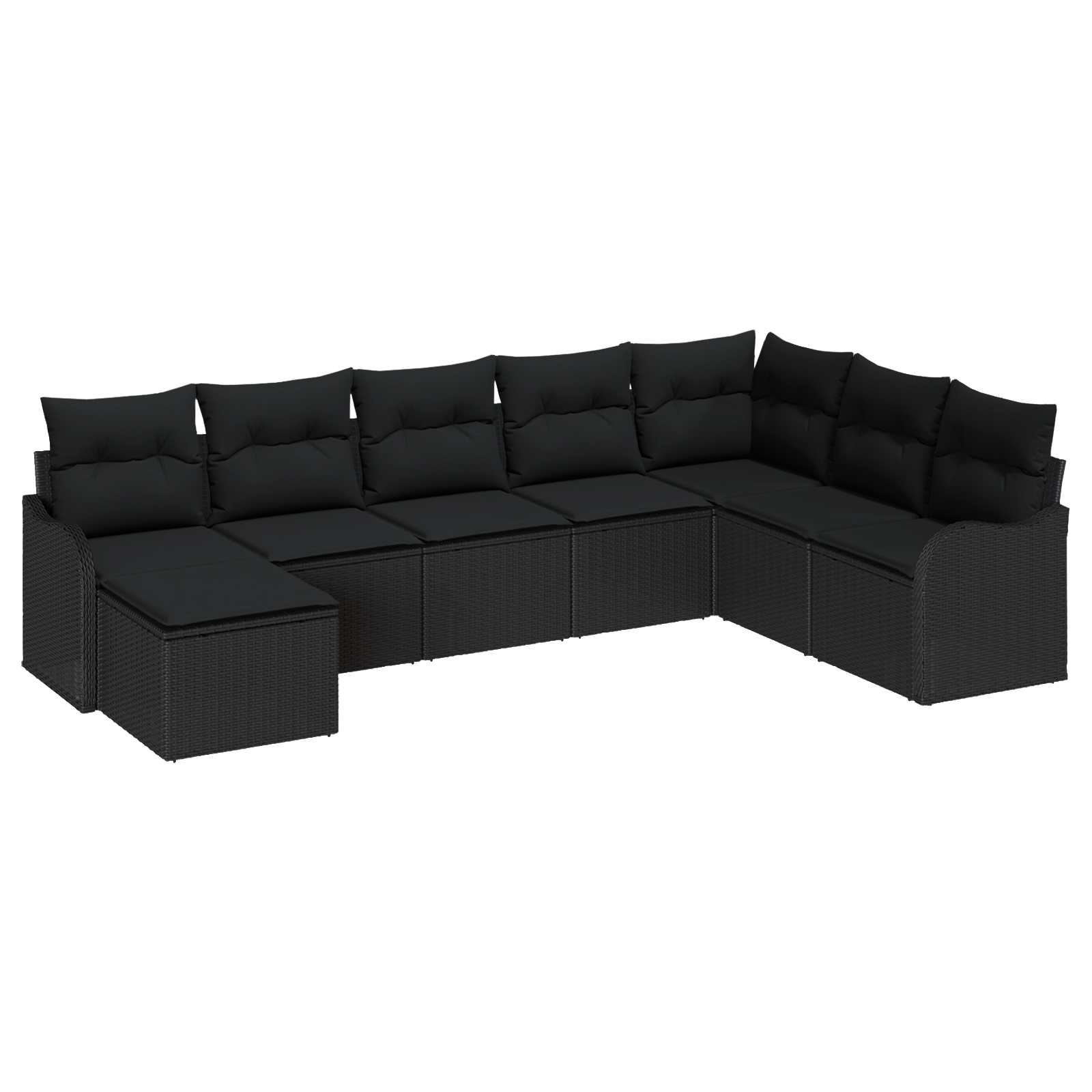 Set Canapea de Grădină vidaXL 8 Piese cu Perne Negru Ratan Polietilenic Set Canapea de Grădină vidaXL 8 Piese cu Perne Negru Ratan Polietilenic