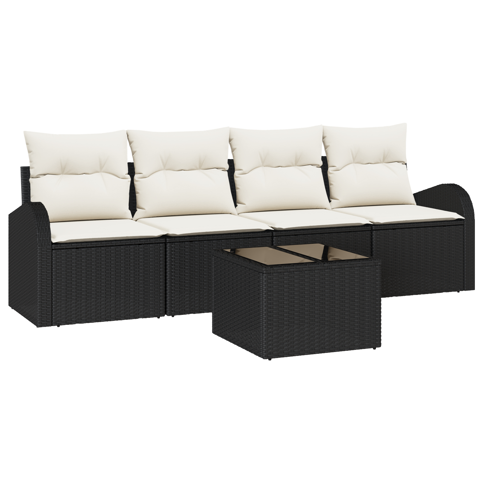 vidaXL Set de canapele pentru grădină 5 pcs Negru 55 x 55 x 37 cm