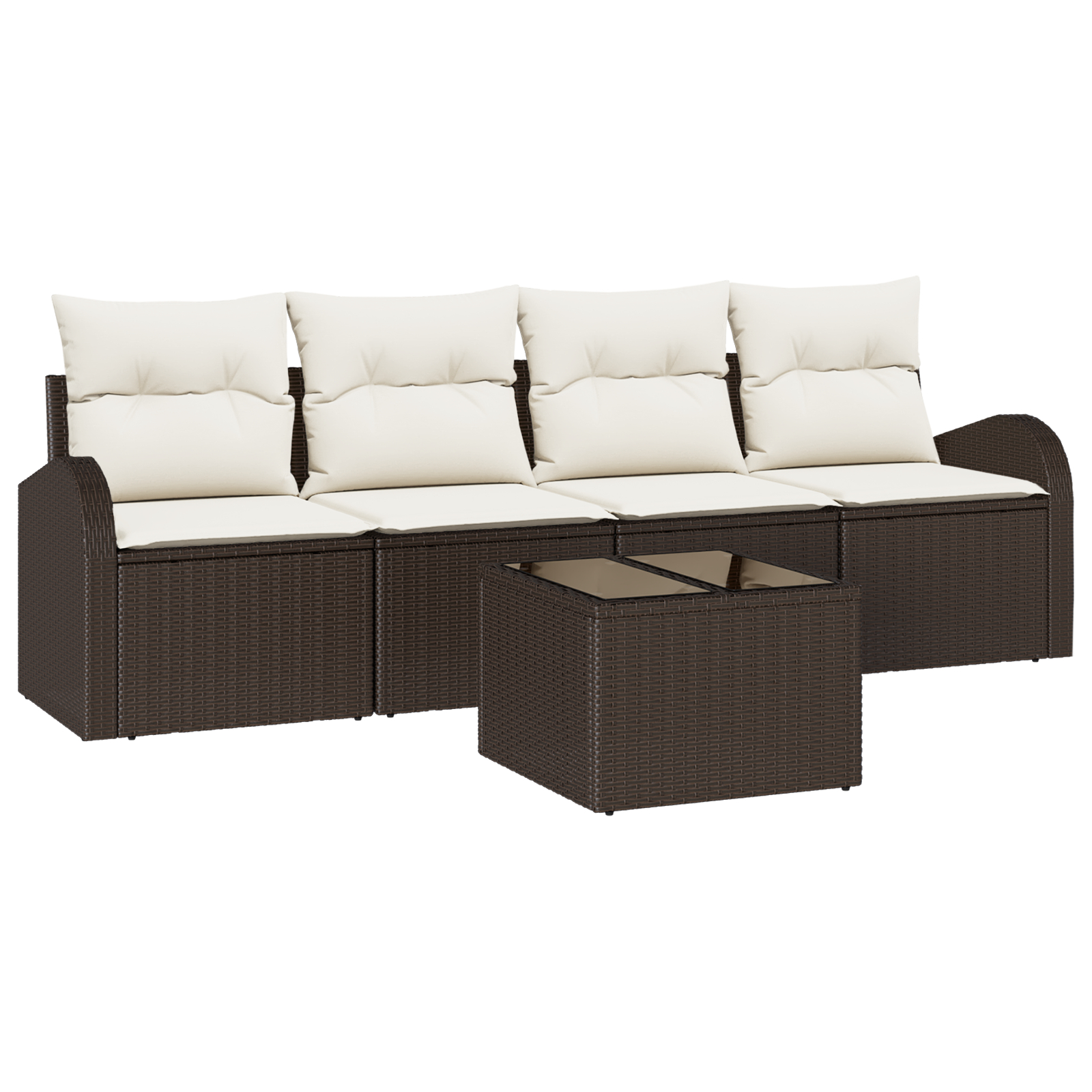 vidaXL Set de canapele pentru grădină 5 pcs Maro 55 x 55 x 37 cm