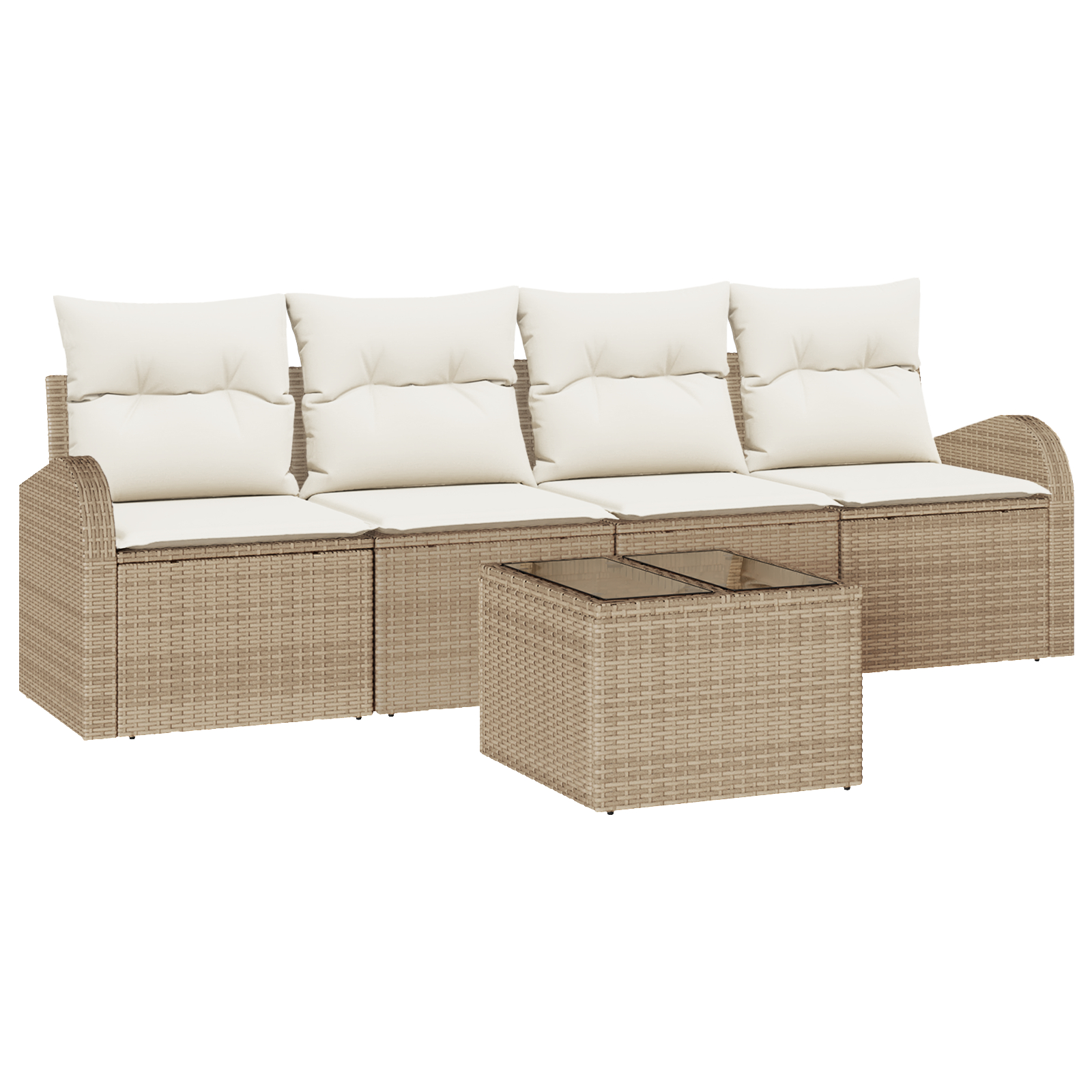 vidaXL Set de canapele pentru grădină 5 pcs Bej 55 x 55 x 37 cm