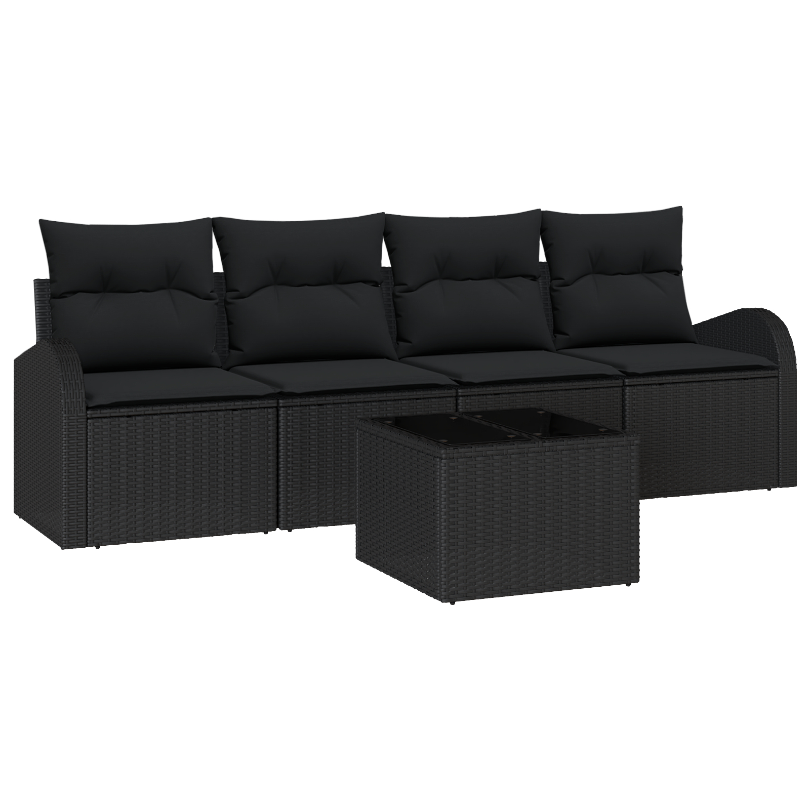 vidaXL Set de canapele pentru grădină 5 pcs Negru 55 x 55 x 37 cm