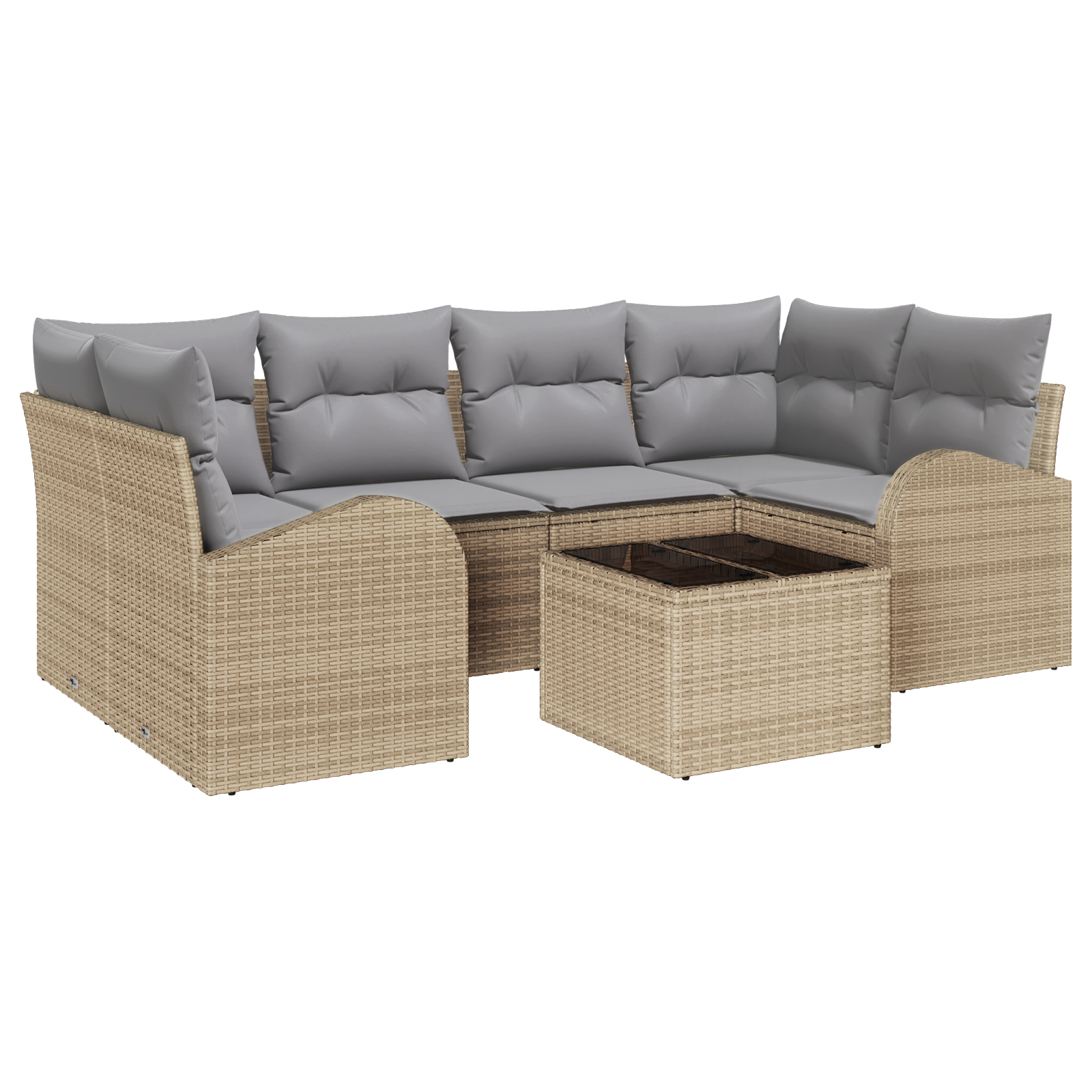 vidaXL Set de canapele pentru grădină 7 pcs Bej 55 x 55 x 37 cm