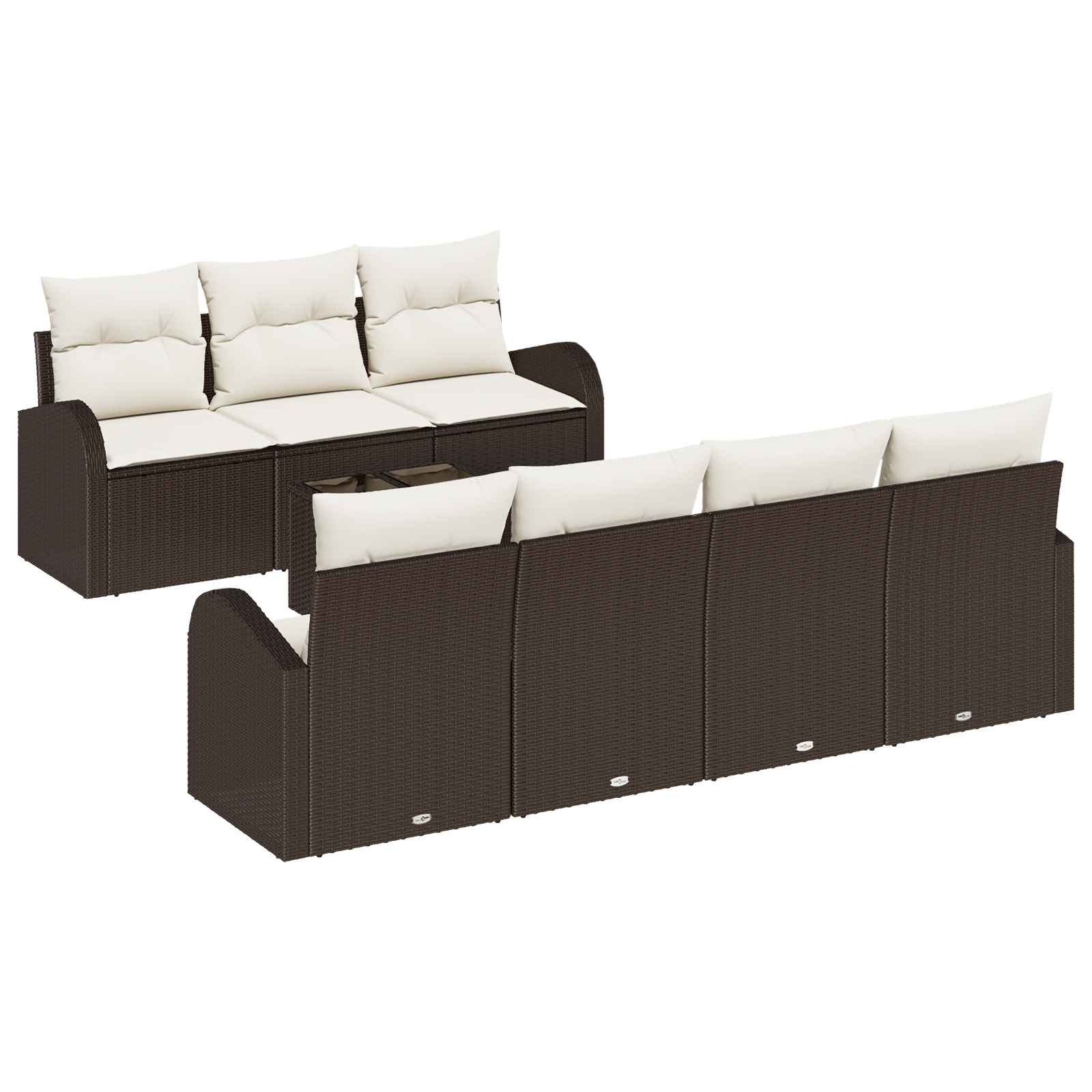 vidaXL Set de canapele pentru grădină 8 pcs Maro 55 x 55 x 37 cm