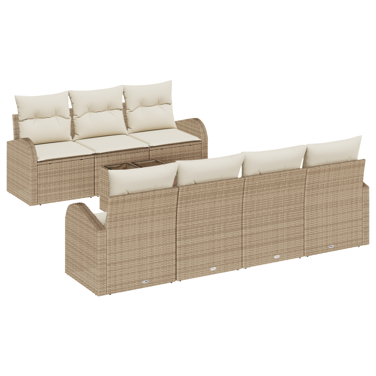 vidaXL Set de canapele pentru grădină 8 pcs Bej 55 x 55 x 37 cm