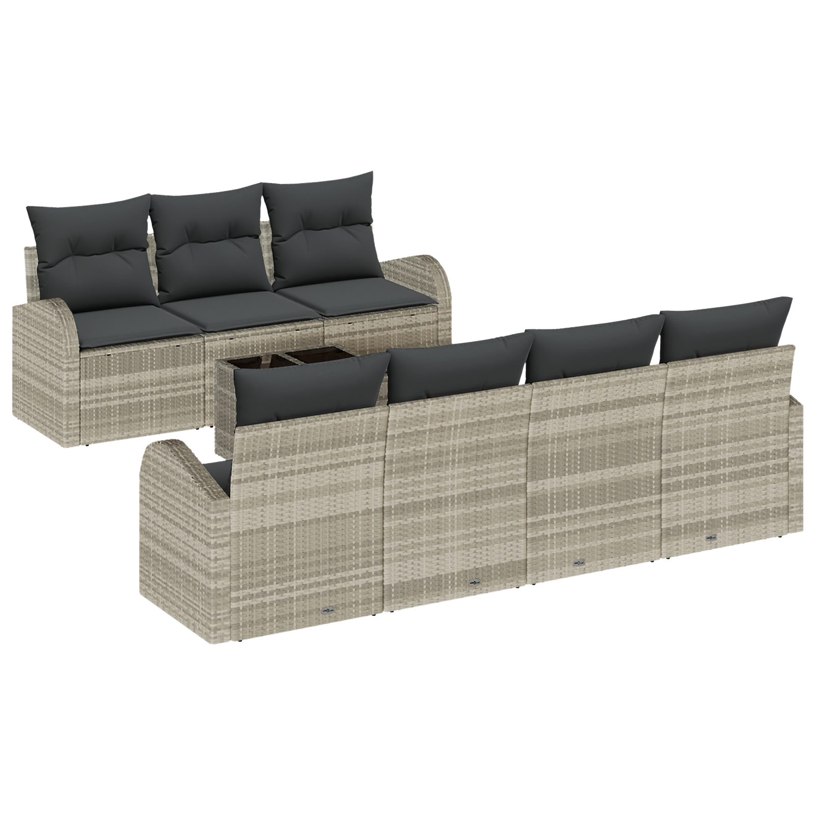 vidaXL Set de canapele pentru grădină 8 pcs Gri deschis