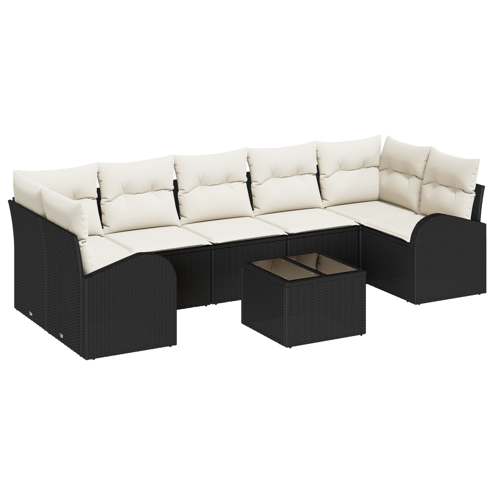 vidaXL Set de canapele pentru grădină 8 pcs Negru 55 x 55 x 37 cm