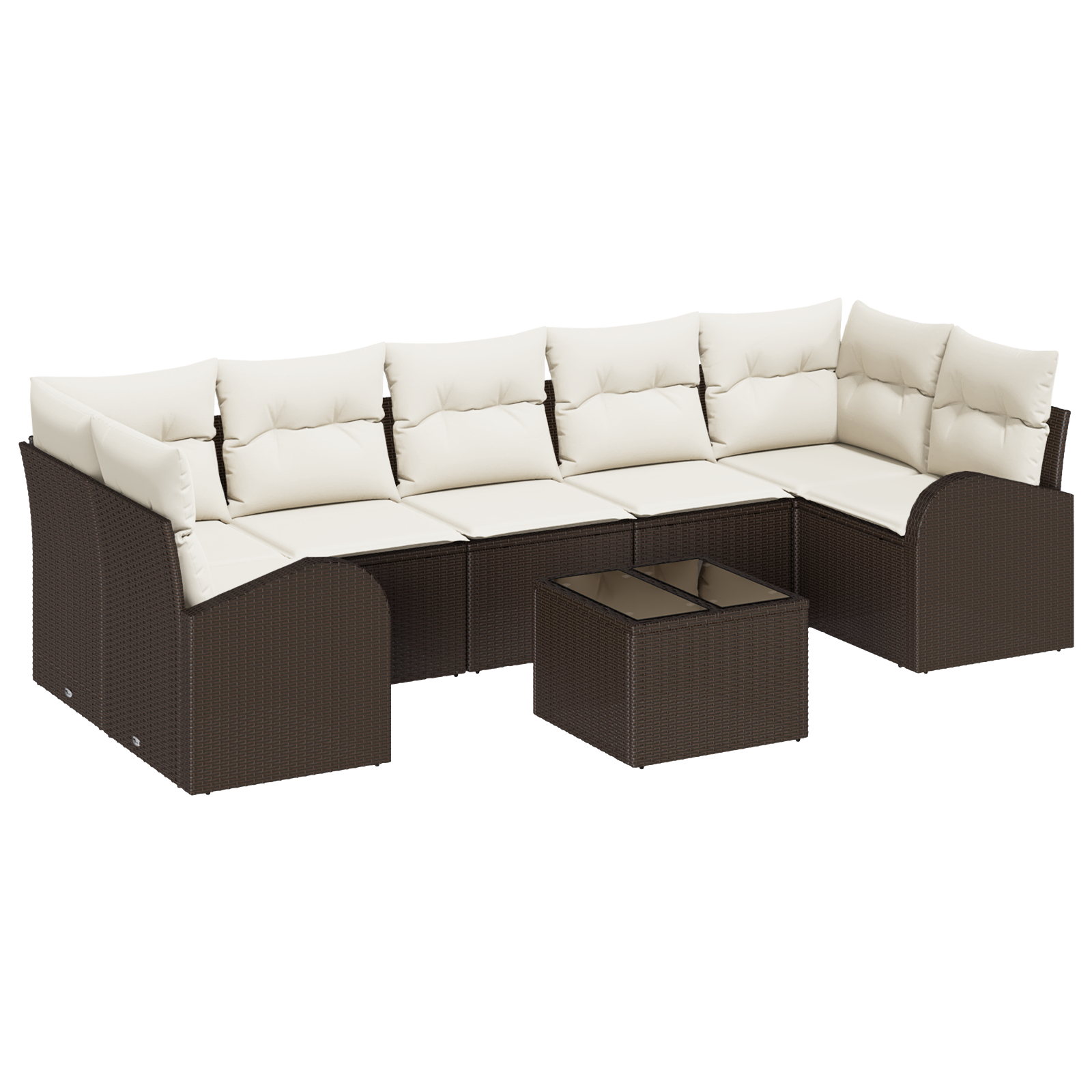 vidaXL Set de canapele pentru grădină 8 pcs Maro 55 x 55 x 37 cm