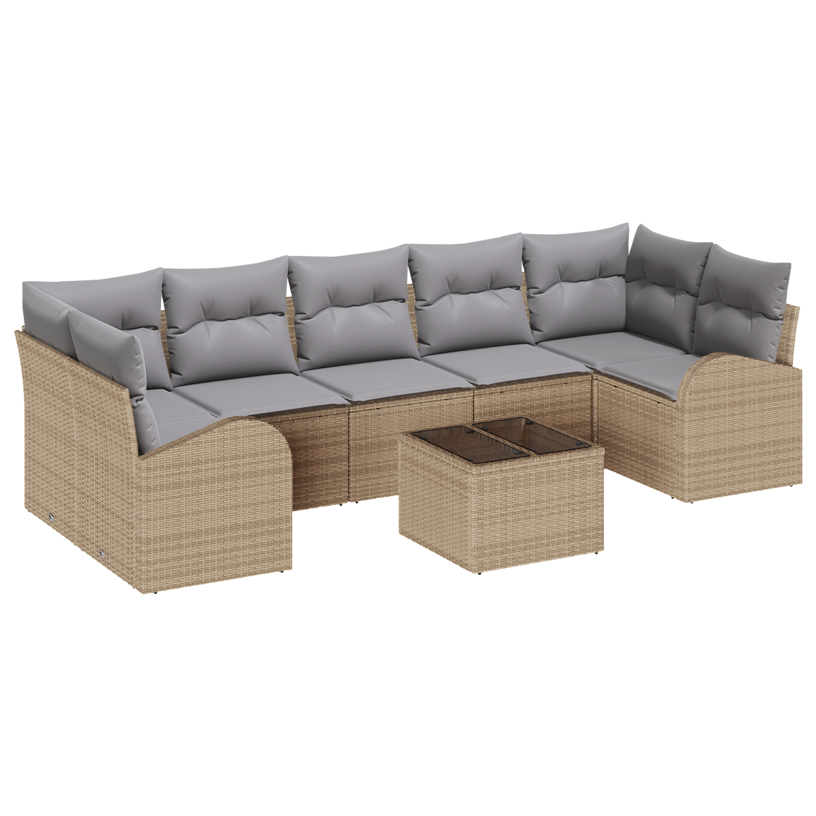 vidaXL Set de canapele pentru grădină 8 pcs Bej 55 x 55 x 37 cm