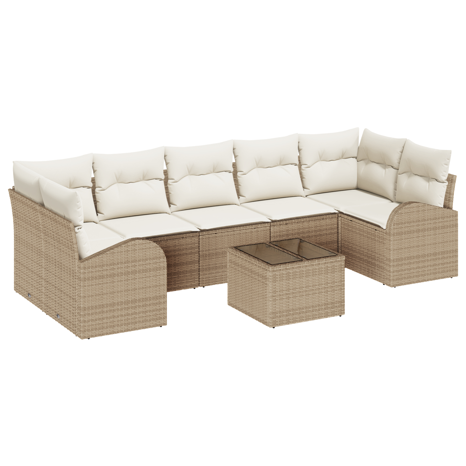vidaXL Set de canapele pentru grădină 8 pcs Bej 55 x 55 x 37 cm