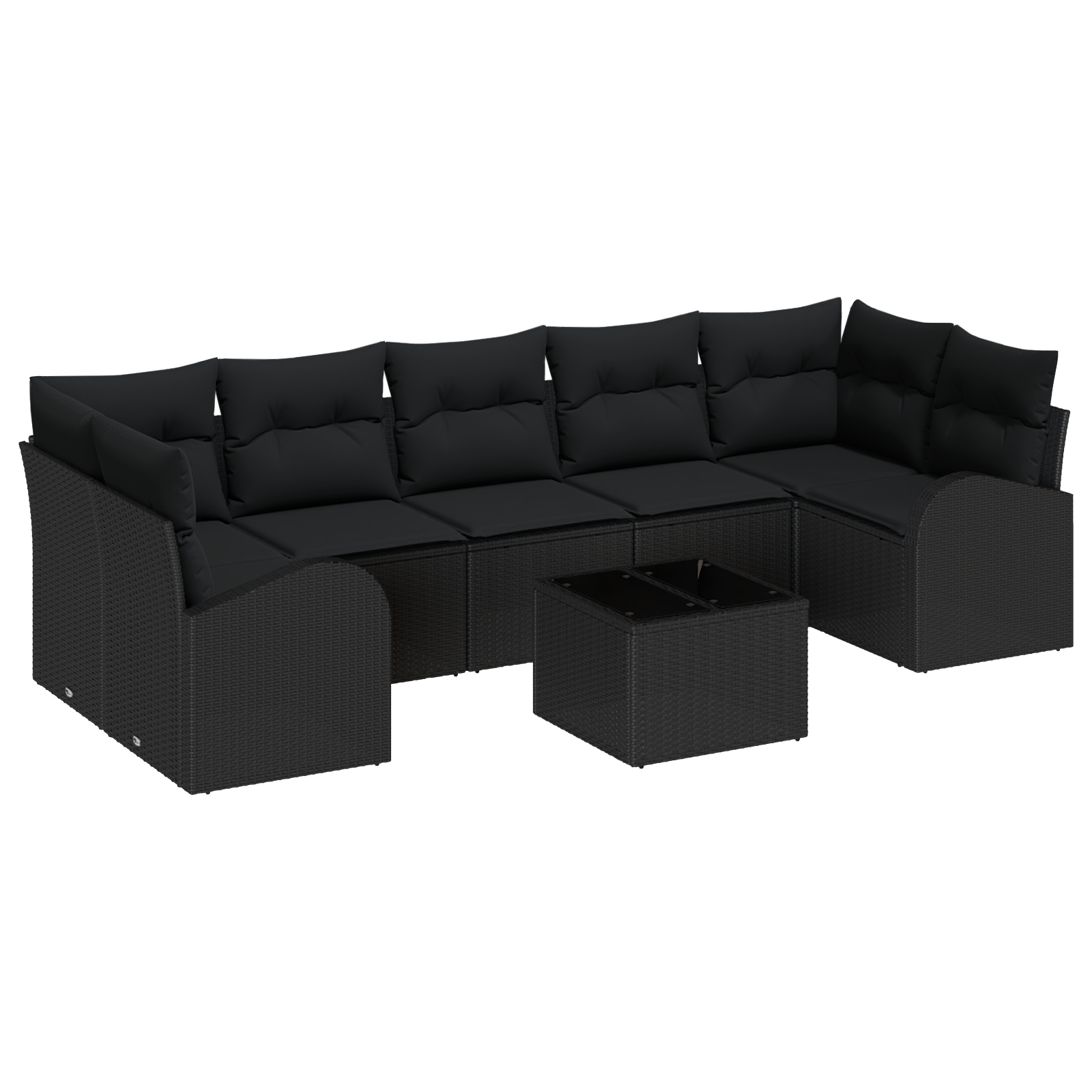 vidaXL Set de canapele pentru grădină 8 pcs Negru 55 x 55 x 37 cm