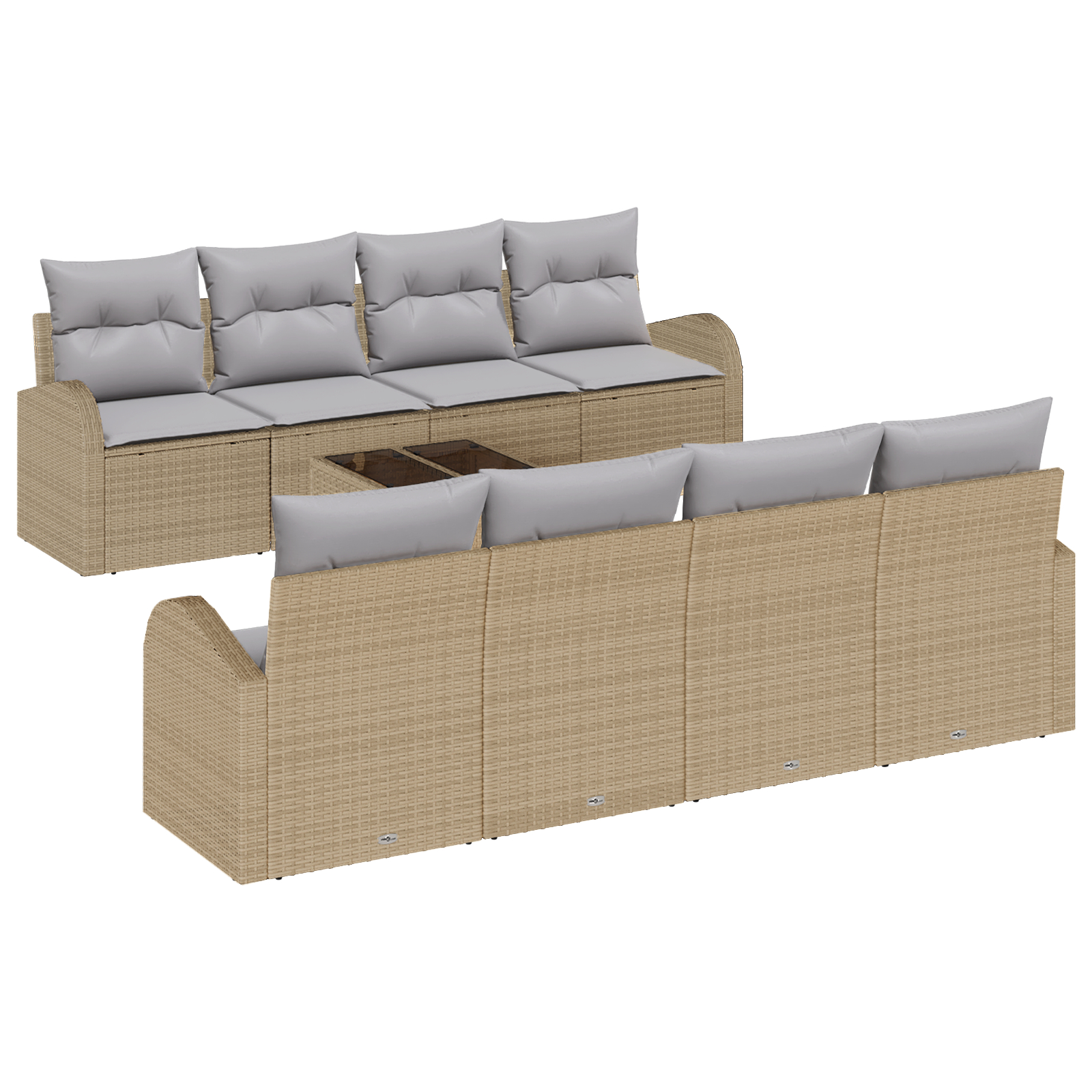 vidaXL Set de canapele pentru grădină 7 pcs Bej 55 x 55 x 37 cm