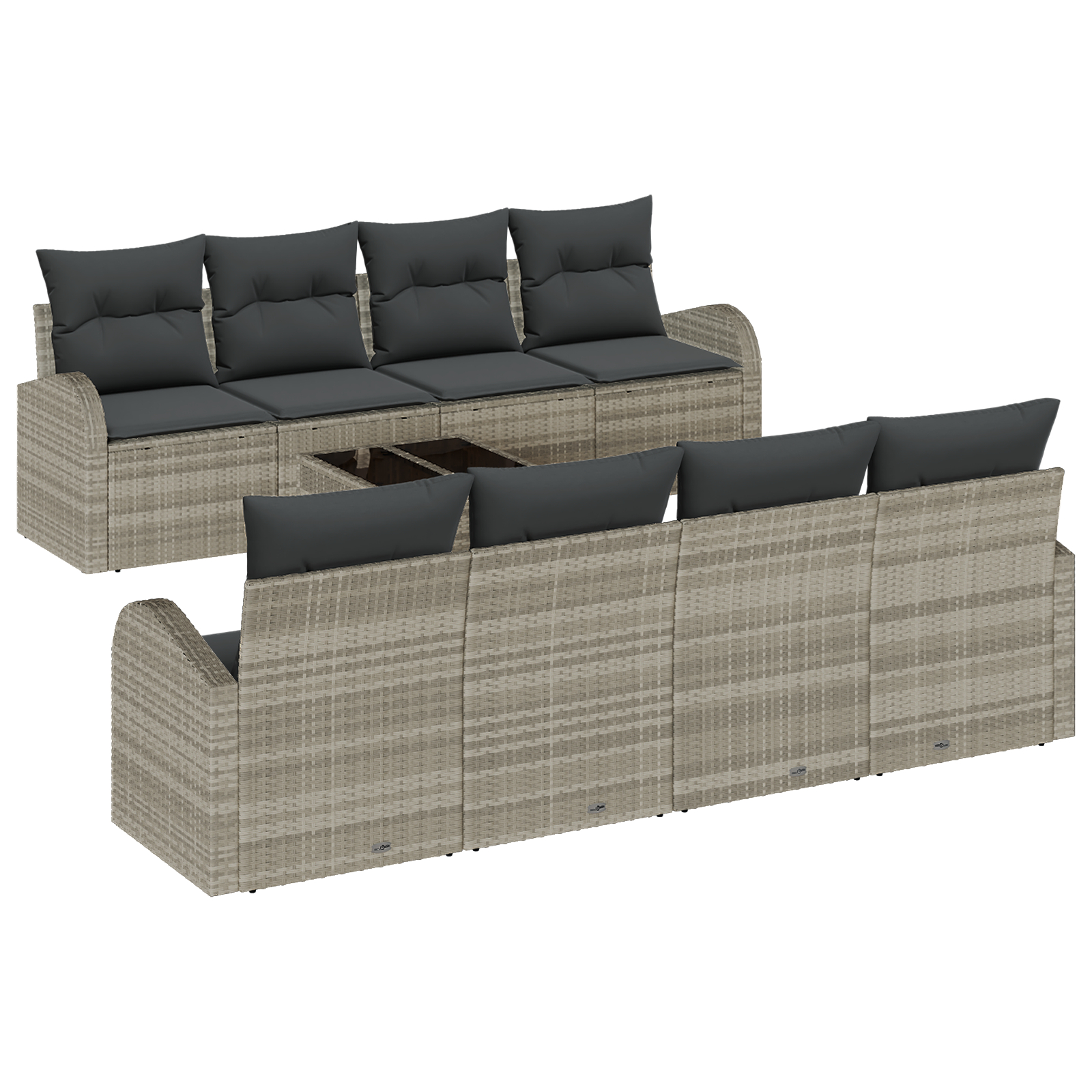 vidaXL Set de canapele pentru grădină 7 pcs Gri deschis vidaXL Set de canapele pentru grădină 7 pcs Gri deschis