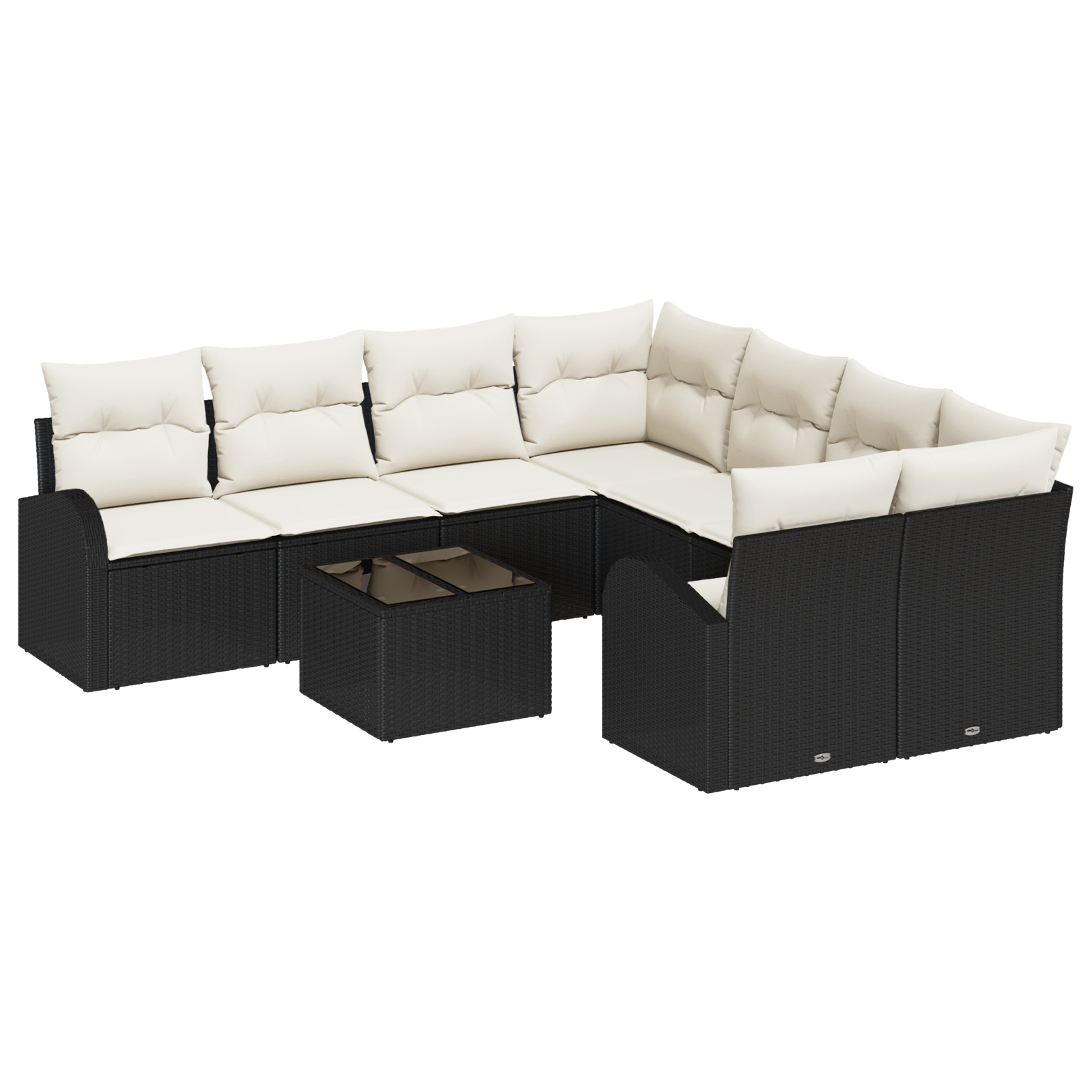 vidaXL Set de canapele pentru grădină 9 pcs Negru 55 x 55 x 37 cm vidaXL Set de canapele pentru grădină 9 pcs Negru 55 x 55 x 37 cm
