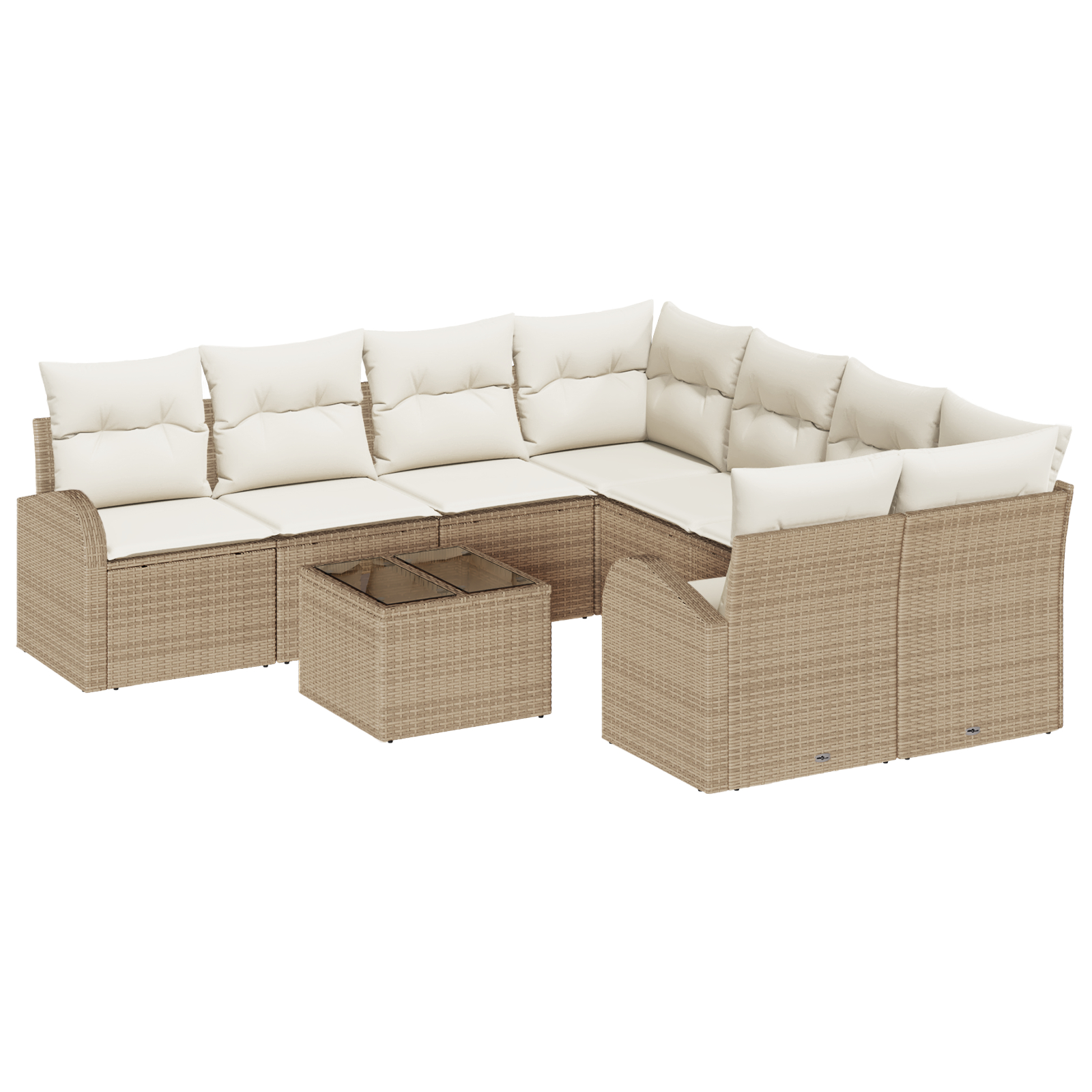 vidaXL Set de canapele pentru grădină 9 pcs Bej 55 x 55 x 37 cm