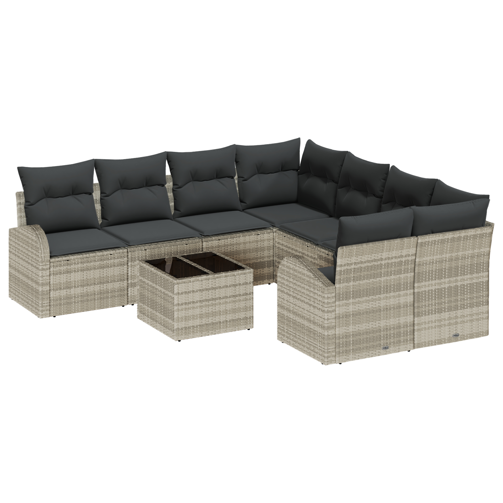 vidaXL Set de canapele pentru grădină 9 pcs 55 x 55 x 37 cm poliratan