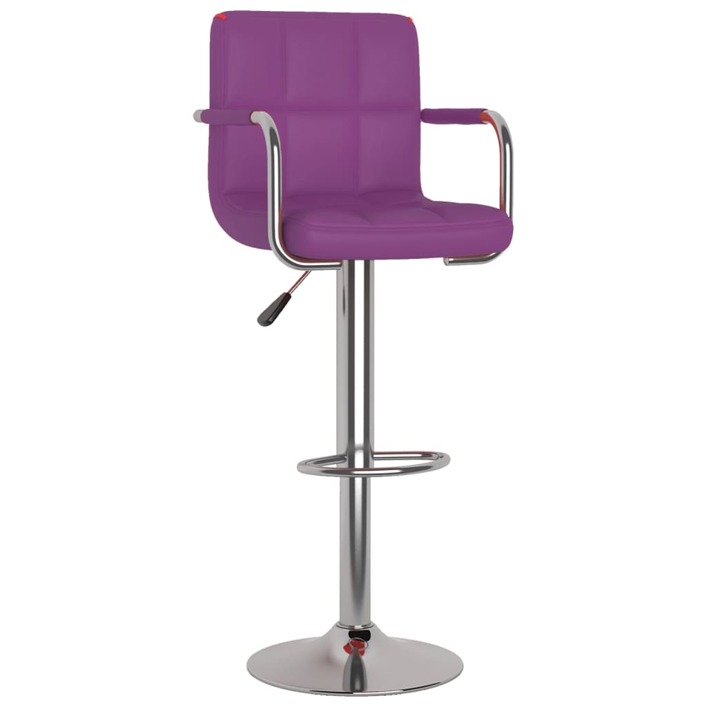 vidaXL Scaune de bar, 2 buc., violet, piele ecologică