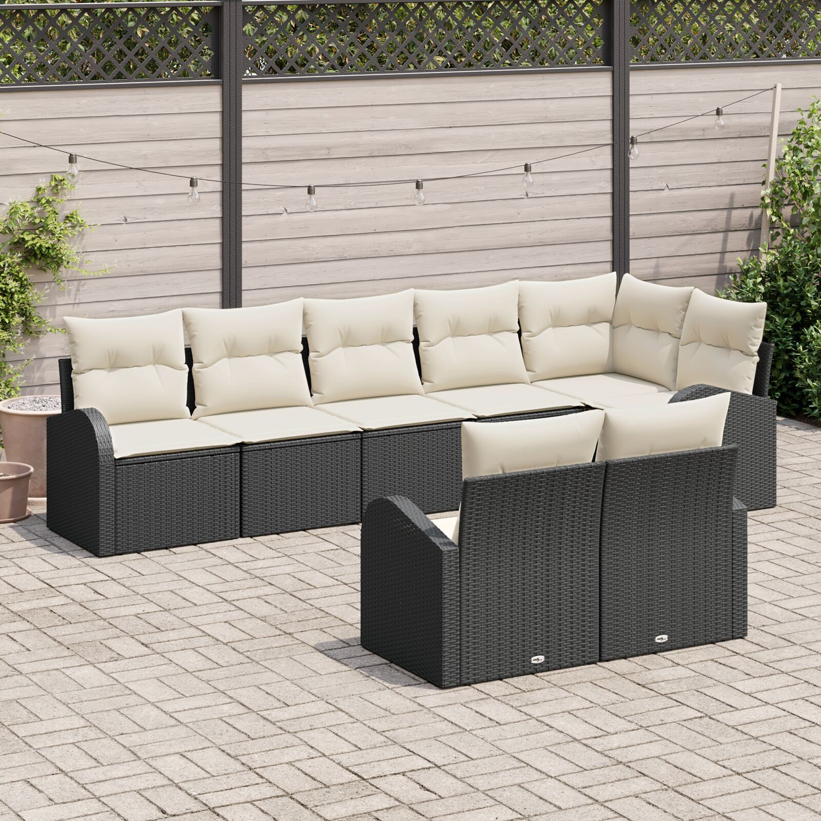 vidaXL Set de canapele pentru grădină cu pernă 8 pcs 289 x 124 x 85 cm