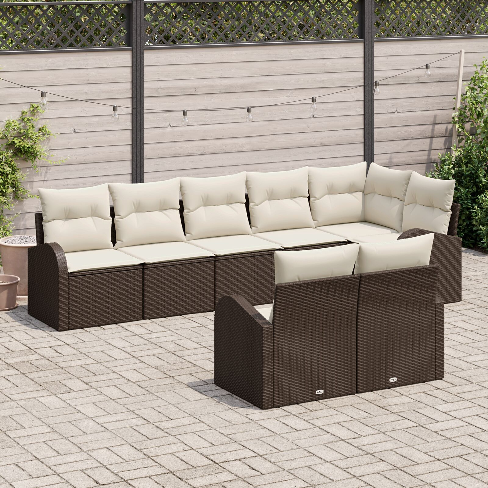 vidaXL Set de canapele pentru grădină cu pernă 8 pcs 289 x 124 x 85 cm vidaXL Set de canapele pentru grădină cu pernă 8 pcs 289 x 124 x 85 cm