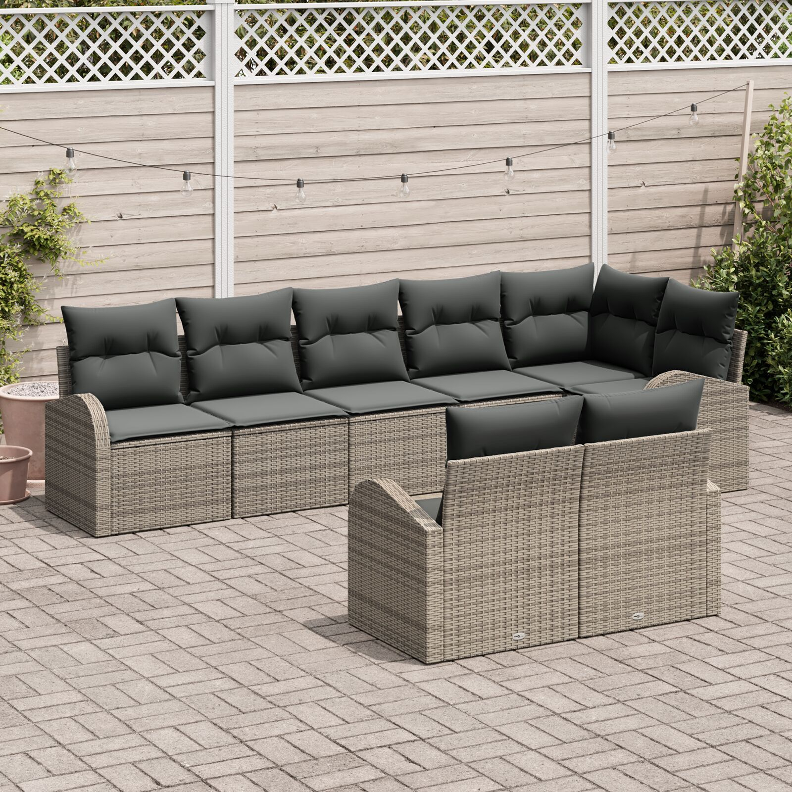 vidaXL Set de canapele pentru grădină cu pernă 8 pcs 289 x 124 x 85 cm vidaXL Set de canapele pentru grădină cu pernă 8 pcs 289 x 124 x 85 cm
