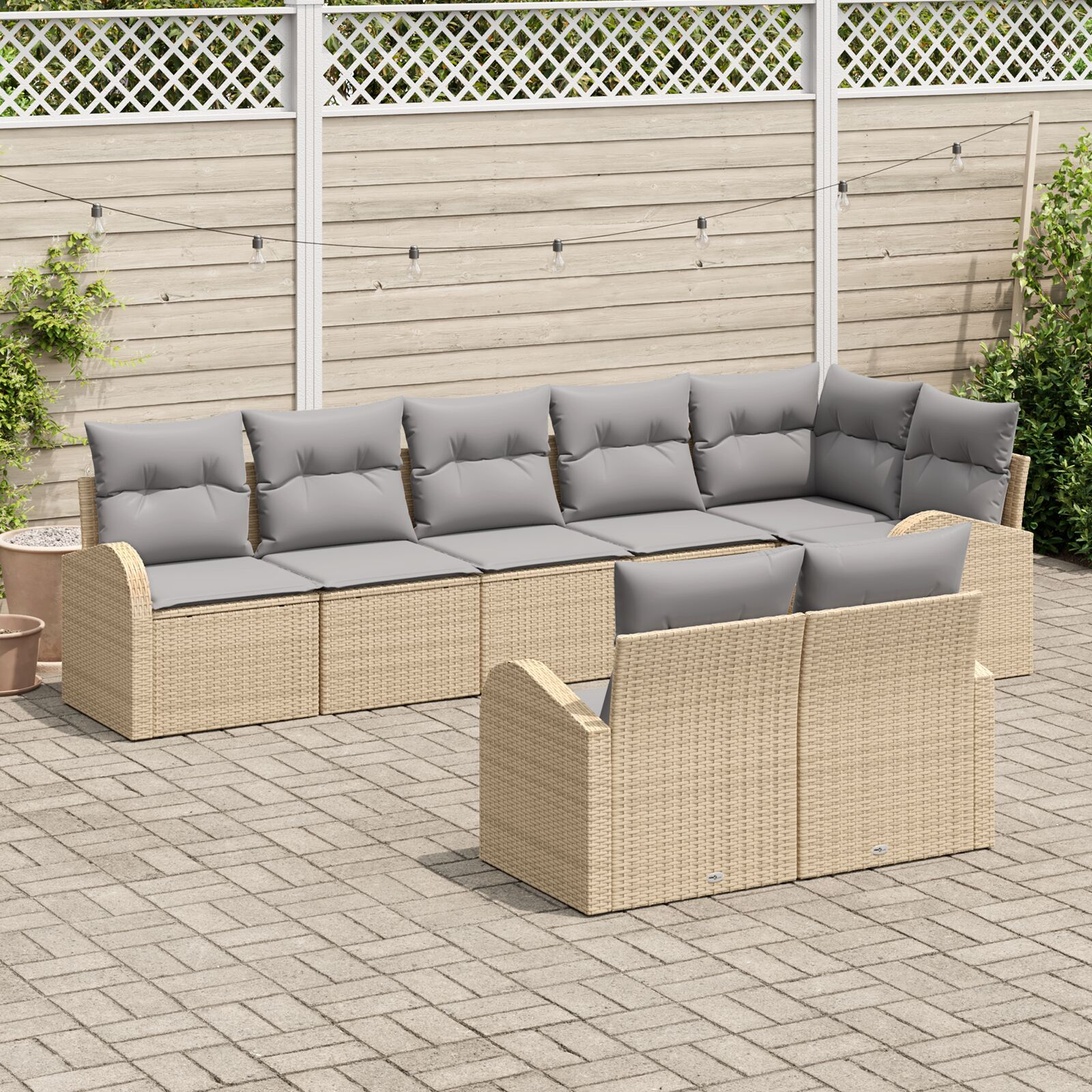 vidaXL Set de canapele pentru grădină cu pernă 8 pcs 289 x 124 x 85 cm vidaXL Set de canapele pentru grădină cu pernă 8 pcs 289 x 124 x 85 cm