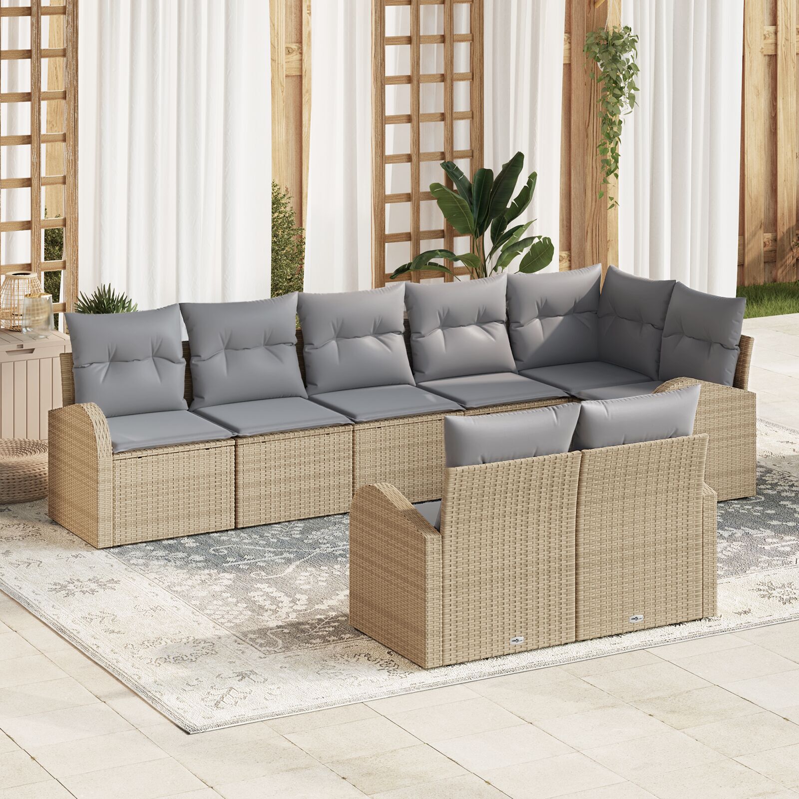 vidaXL Set de canapele pentru grădină cu pernă 8 pcs 289 x 124 x 85 cm vidaXL Set de canapele pentru grădină cu pernă 8 pcs 289 x 124 x 85 cm