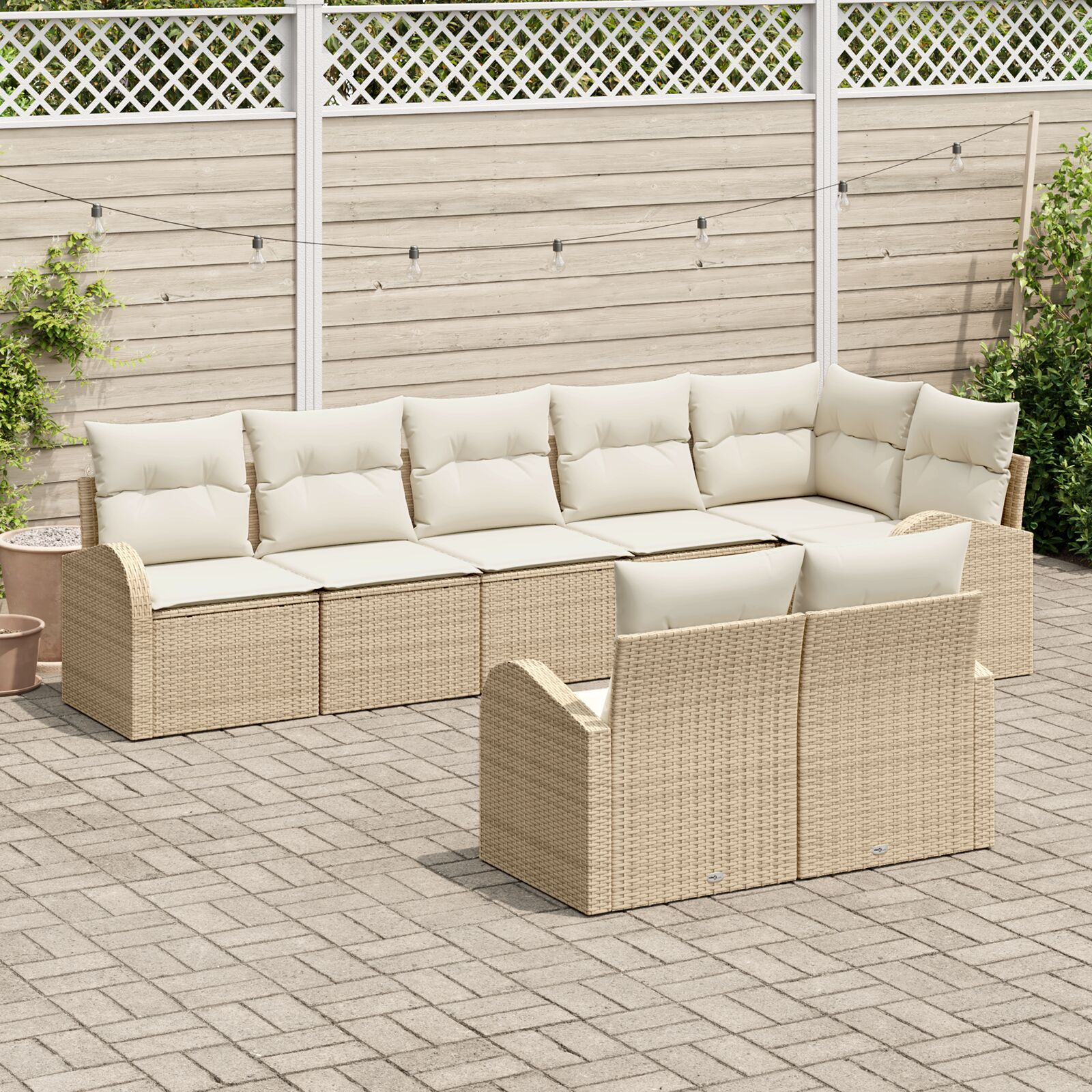 vidaXL Set de canapele pentru grădină cu pernă 8 pcs 289 x 124 x 85 cm