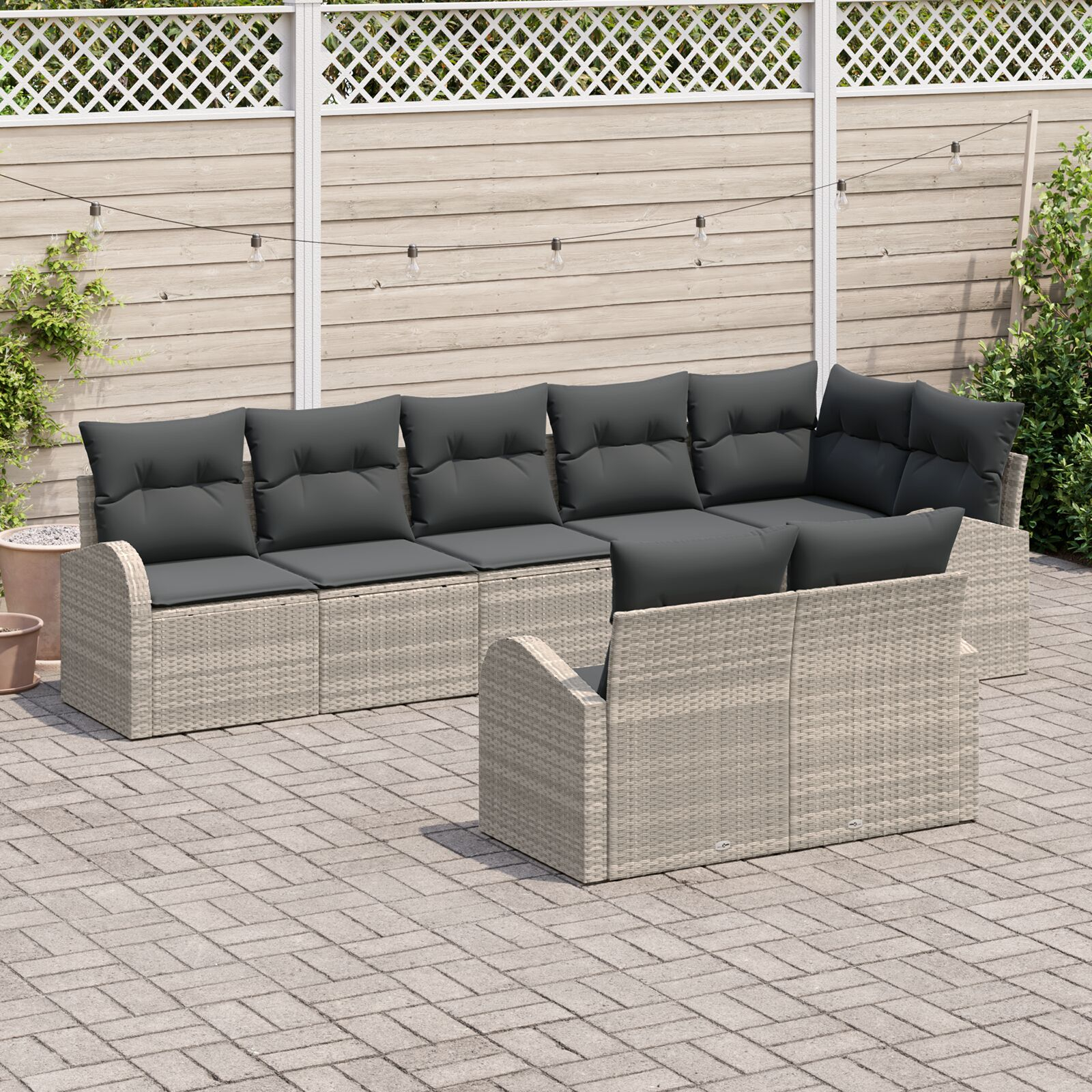 vidaXL Set de canapele pentru grădină cu pernă 8 pcs 289 x 124 x 85 cm vidaXL Set de canapele pentru grădină cu pernă 8 pcs 289 x 124 x 85 cm