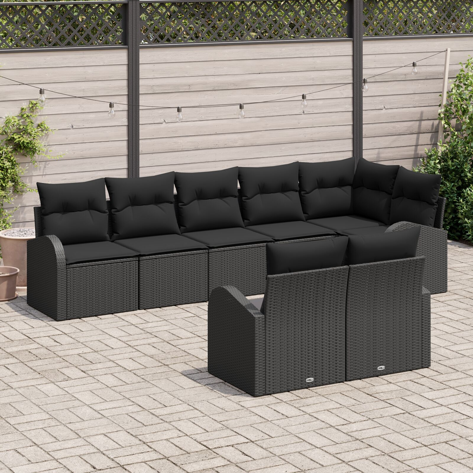 vidaXL Set de canapele pentru grădină cu pernă 8 pcs 289 x 124 x 85 cm vidaXL Set de canapele pentru grădină cu pernă 8 pcs 289 x 124 x 85 cm