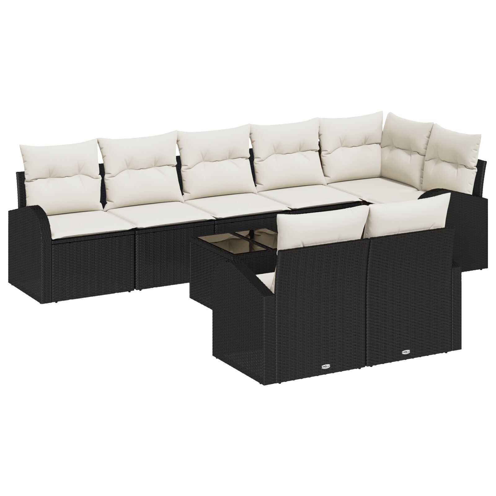 vidaXL Set de canapele pentru grădină cu pernă 9 pcs 289 x 124 x 85 cm