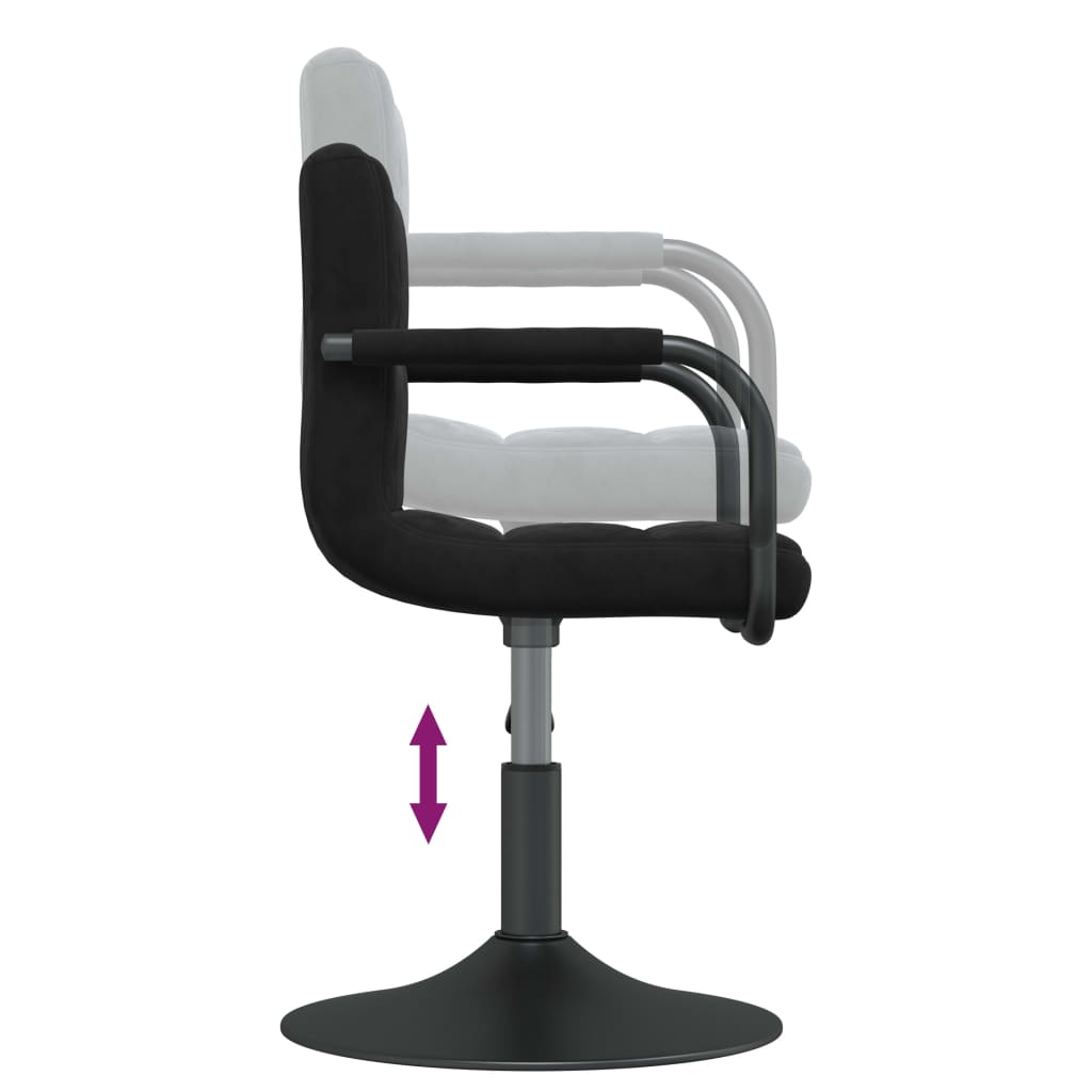 vidaXL Scaune de bucătărie pivotante, 2 buc., negru, catifea vidaXL Scaune de bucătărie pivotante, 2 buc., negru, catifea