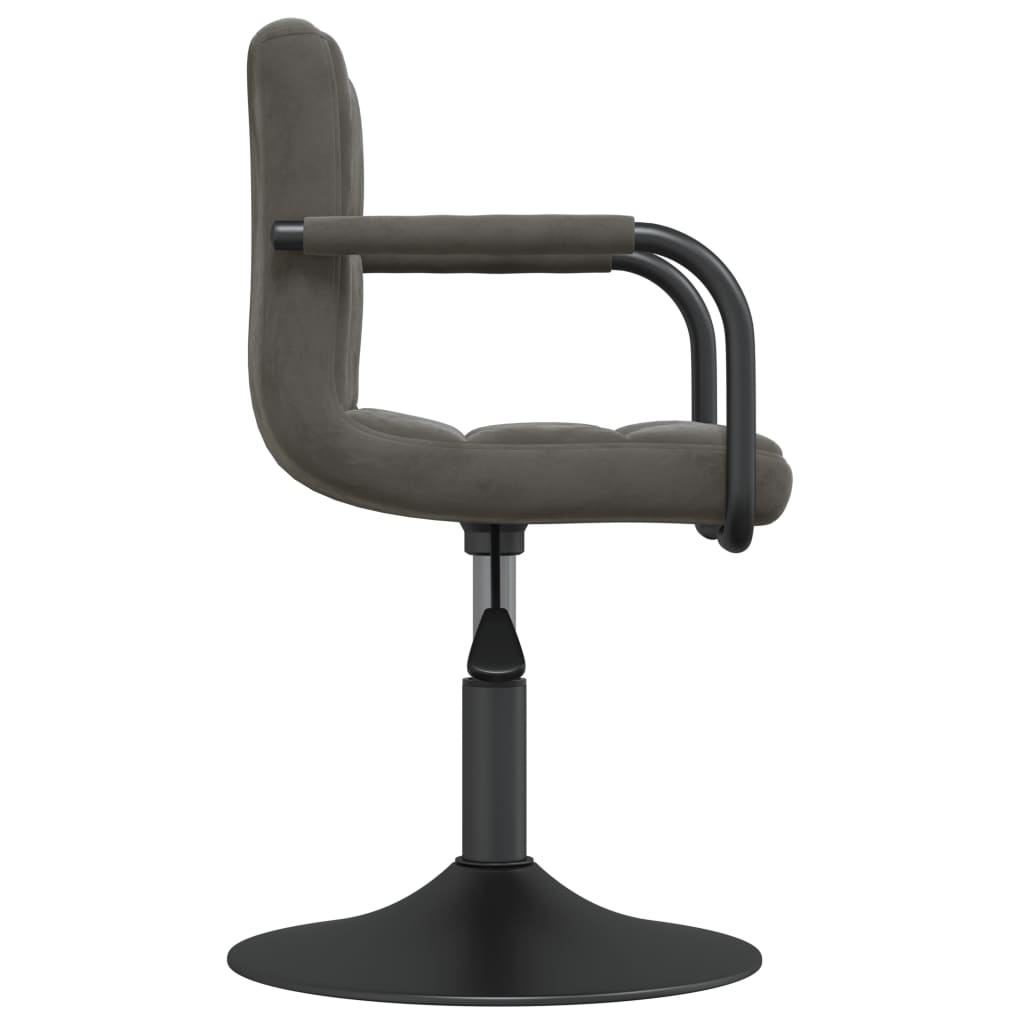 vidaXL Scaune de bucătărie pivotante, 2 buc, gri închis, catifea