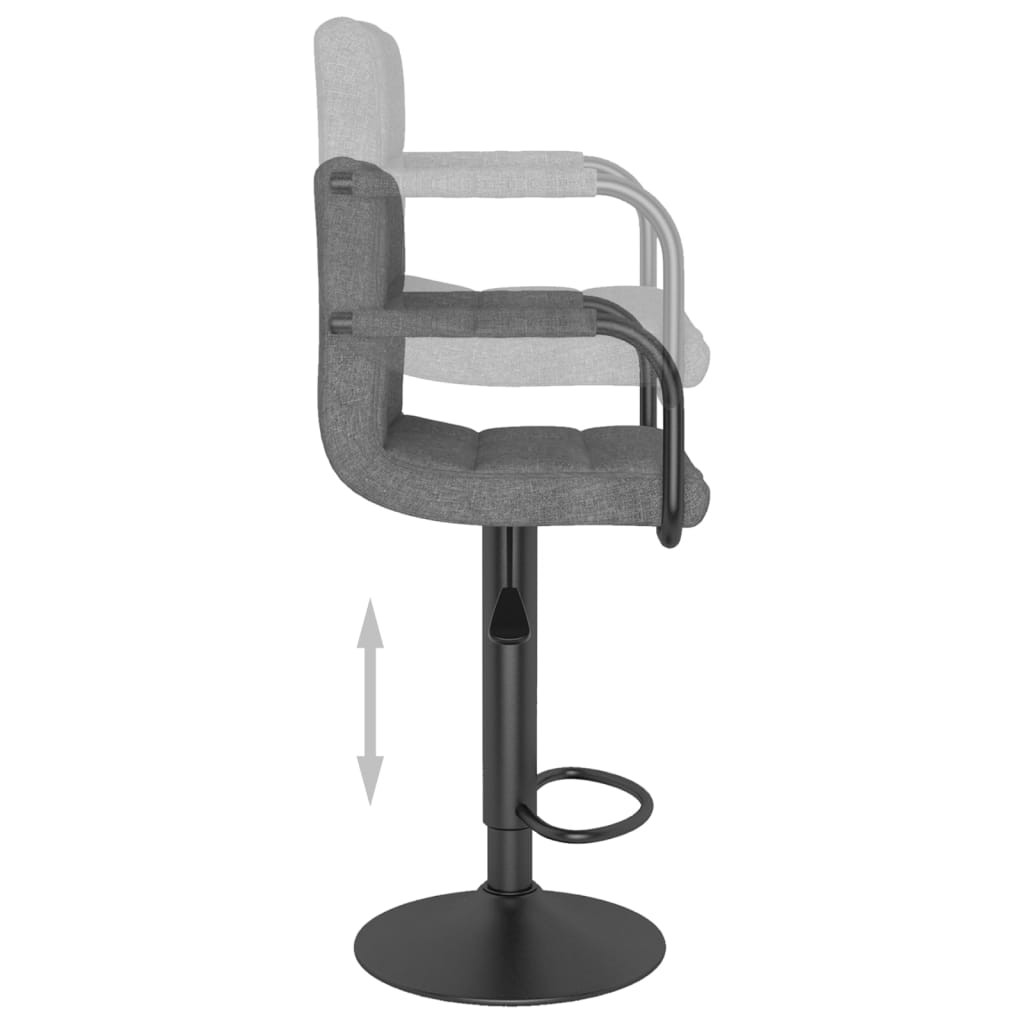 vidaXL Scaun de bar, gri deschis, material textil vidaXL Scaun de bar, gri deschis, material textil