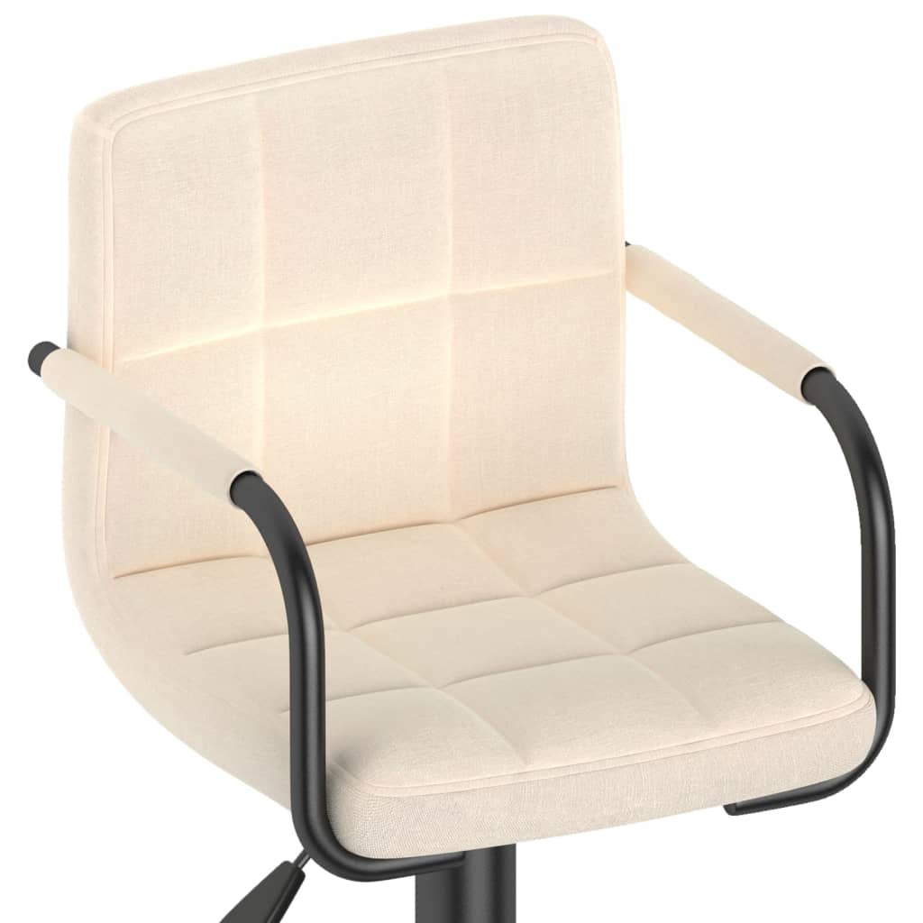 vidaXL Scaun de bar, crem, material textil vidaXL Scaun de bar, crem, material textil