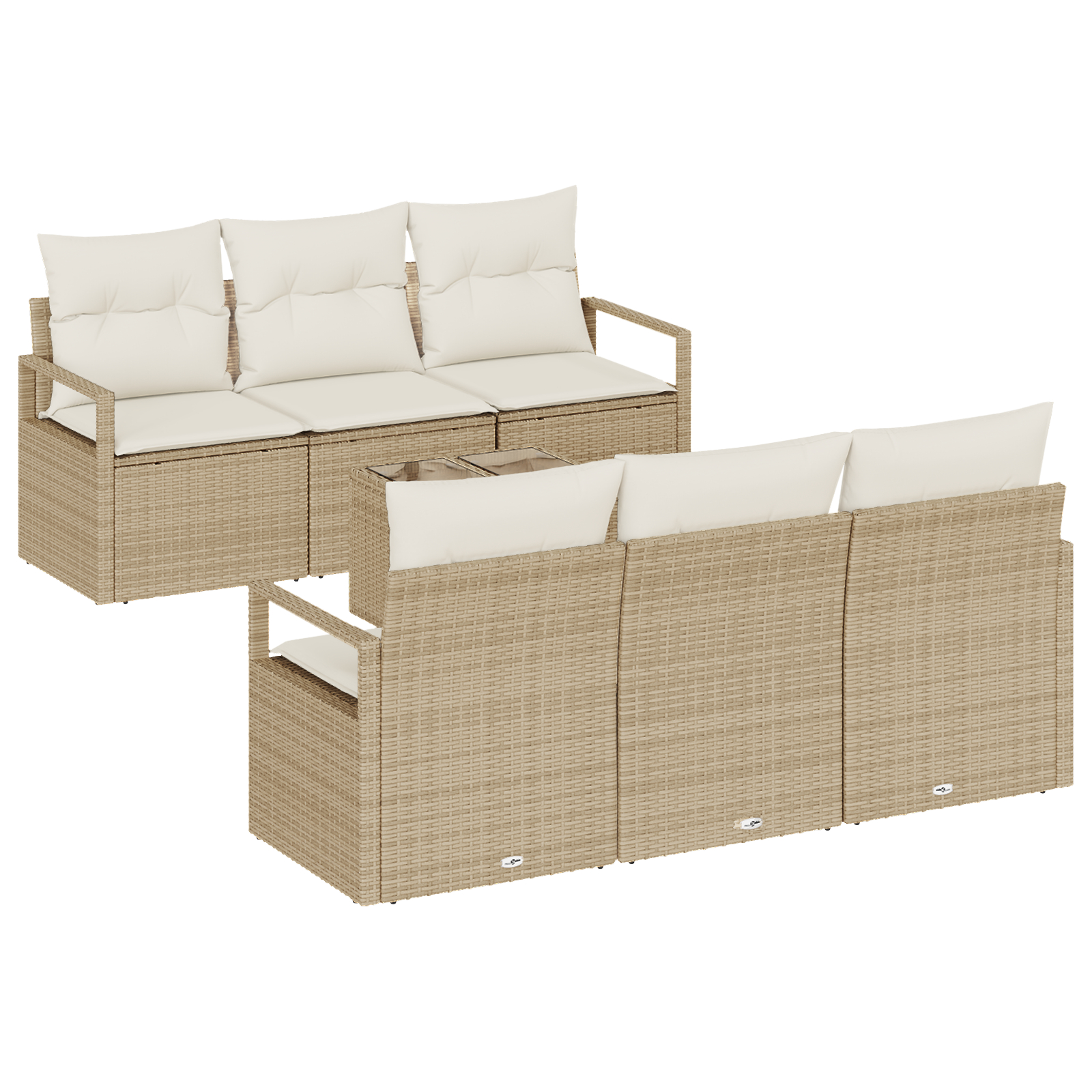 vidaXL Set de canapele pentru grădină 7 pcs Bej și crem