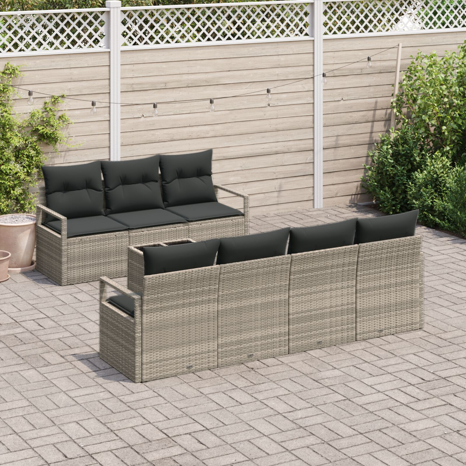 vidaXL Set de canapele pentru grădină 8 pcs Gri deschis