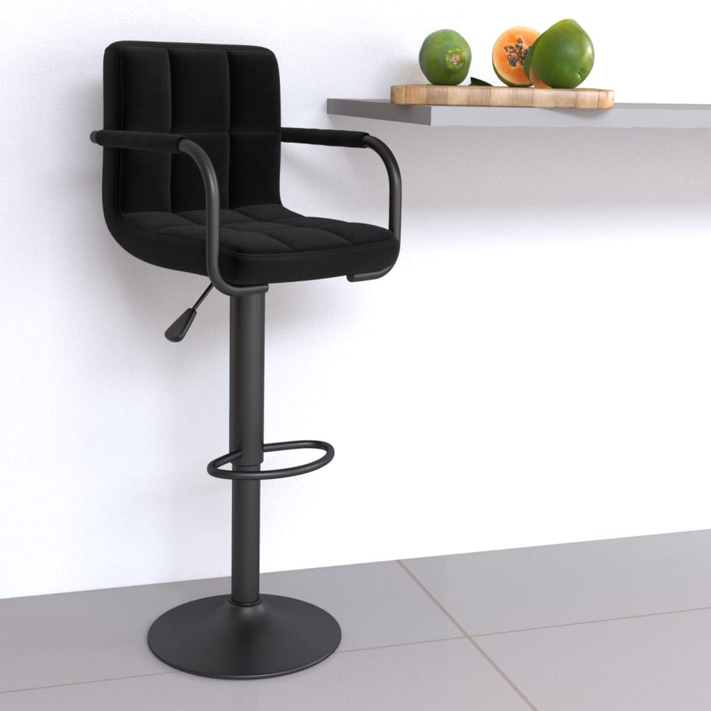 vidaXL Scaun de bar, negru, material textil vidaXL Scaun de bar, negru, material textil