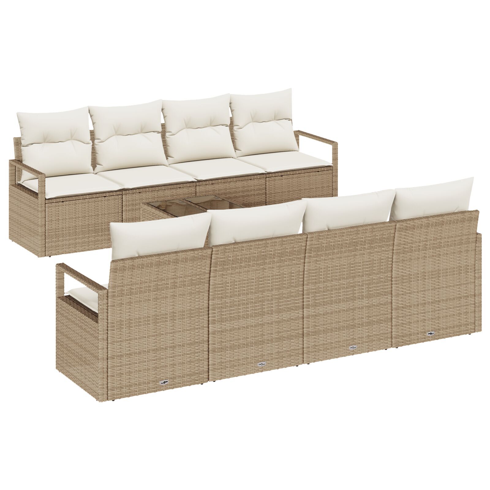 vidaXL Set de canapele pentru grădină 7 pcs Bej și crem