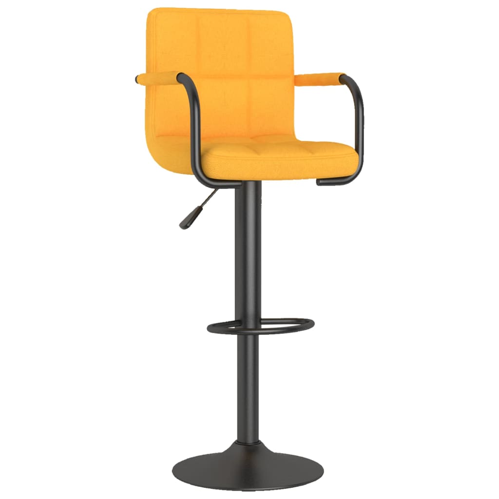 vidaXL Scaun de bar, galben muștar, material textil vidaXL Scaun de bar, galben muștar, material textil