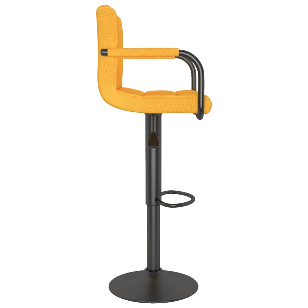 vidaXL Scaun de bar, galben muștar, material textil vidaXL Scaun de bar, galben muștar, material textil