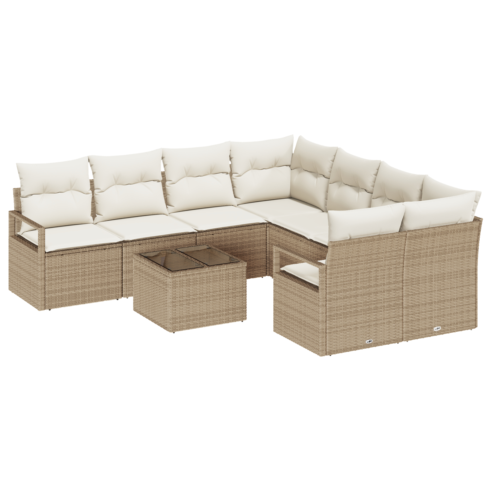 vidaXL Set de canapele pentru grădină 9 pcs Bej și crem vidaXL Set de canapele pentru grădină 9 pcs Bej și crem
