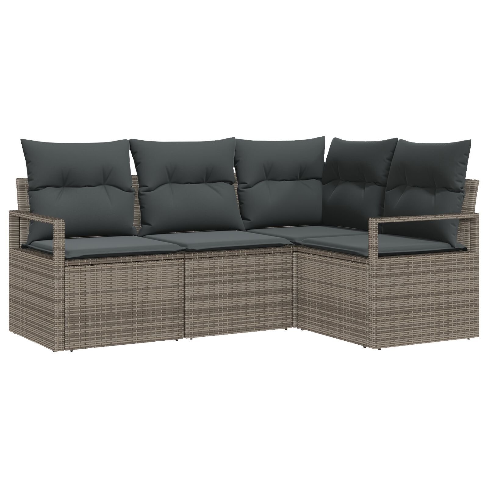vidaXL Set de canapele pentru grădină 4 pcs Gri Rattan poli vidaXL Set de canapele pentru grădină 4 pcs Gri Rattan poli