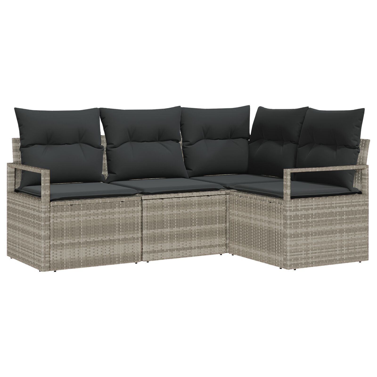 vidaXL Set de canapele pentru grădină 4 pcs Gri deschis Rattan poli vidaXL Set de canapele pentru grădină 4 pcs Gri deschis Rattan poli